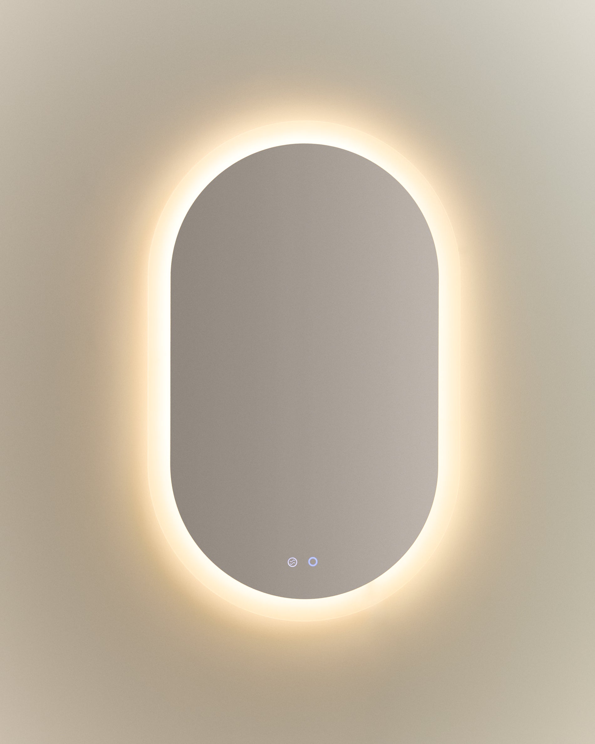 Mervi oval bathroom mirror with LED light and anti-fog 80 x 50cm - Product View
