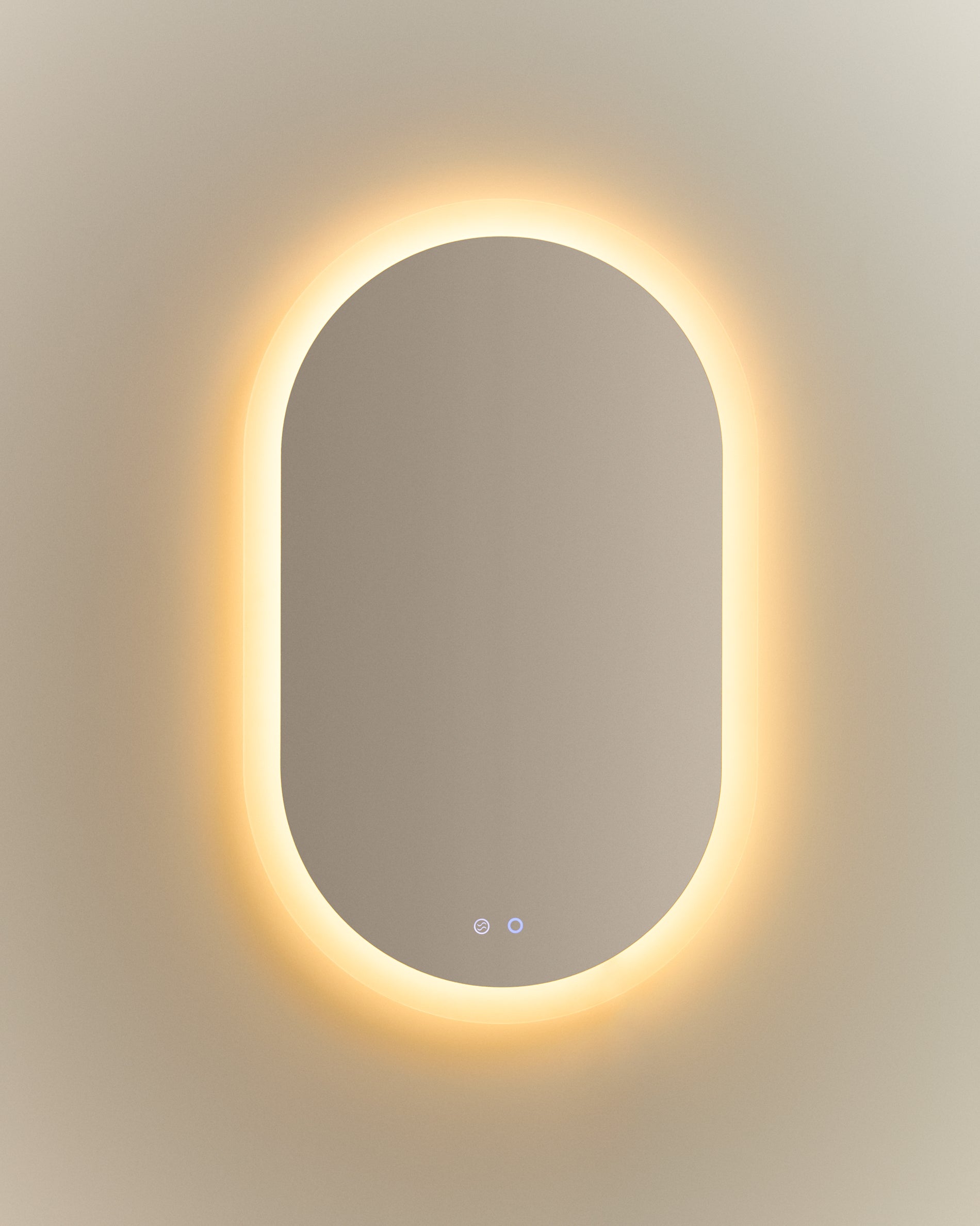 Mervi oval bathroom mirror with LED light and anti-fog 80 x 50cm - Product View