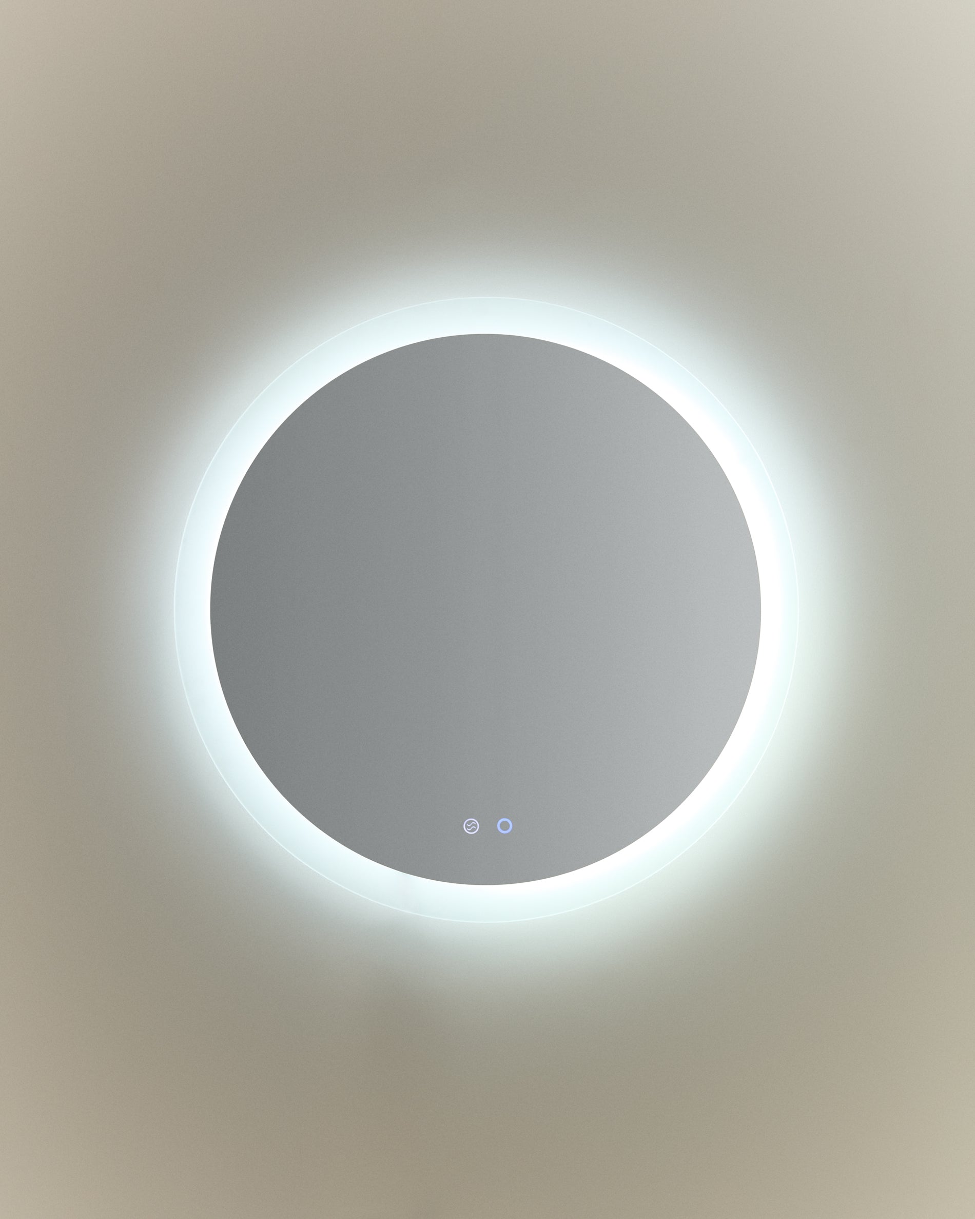 Mervi round bathroom mirror with LED light and anti-fog Ø 60cm - Product View