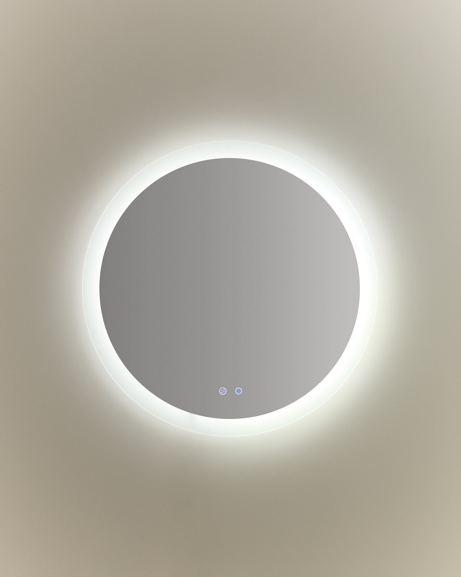 Mervi round bathroom mirror with LED light and anti-fog Ø 60cm - Product View