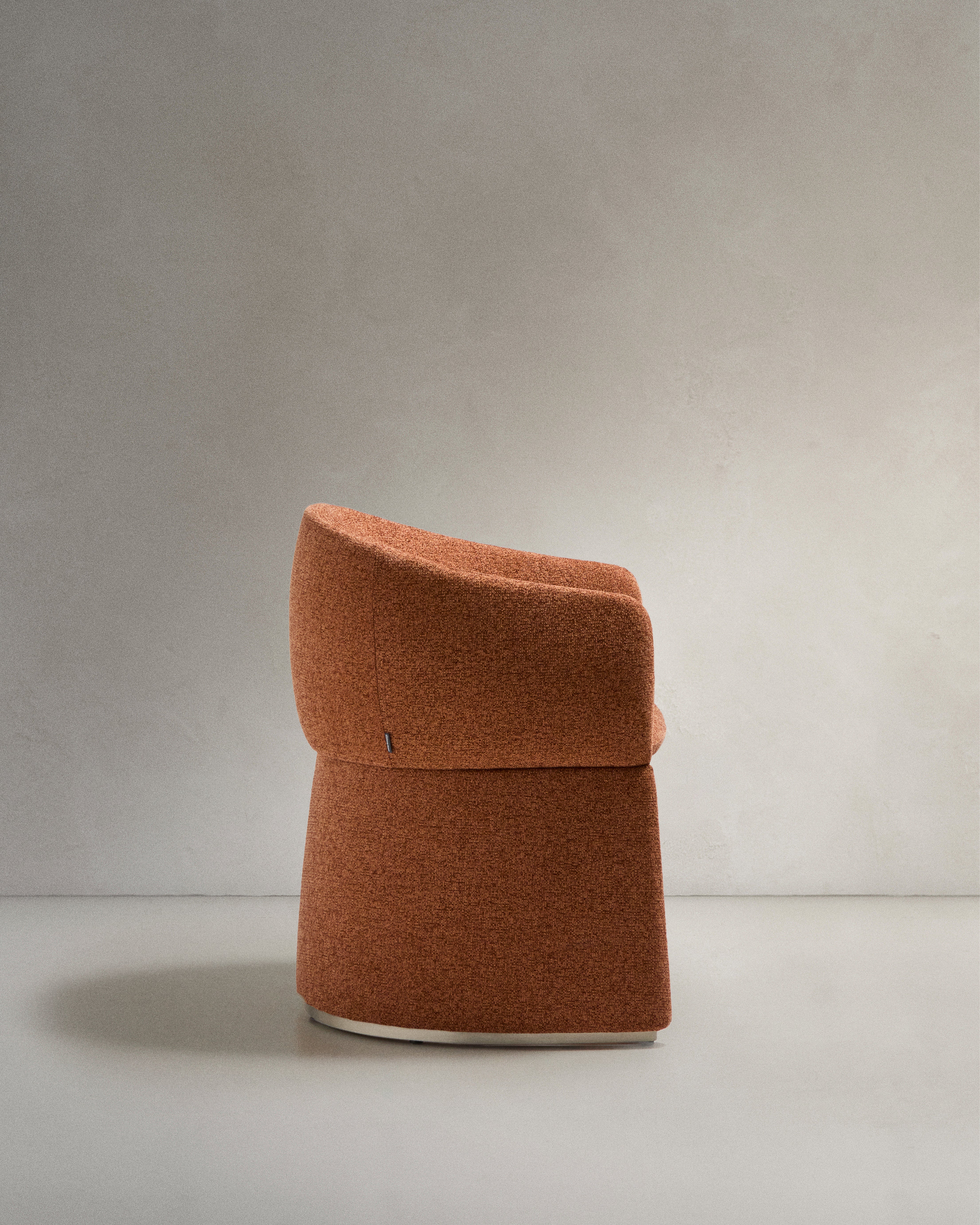 Bosca terracotta chenille chair - Product Image