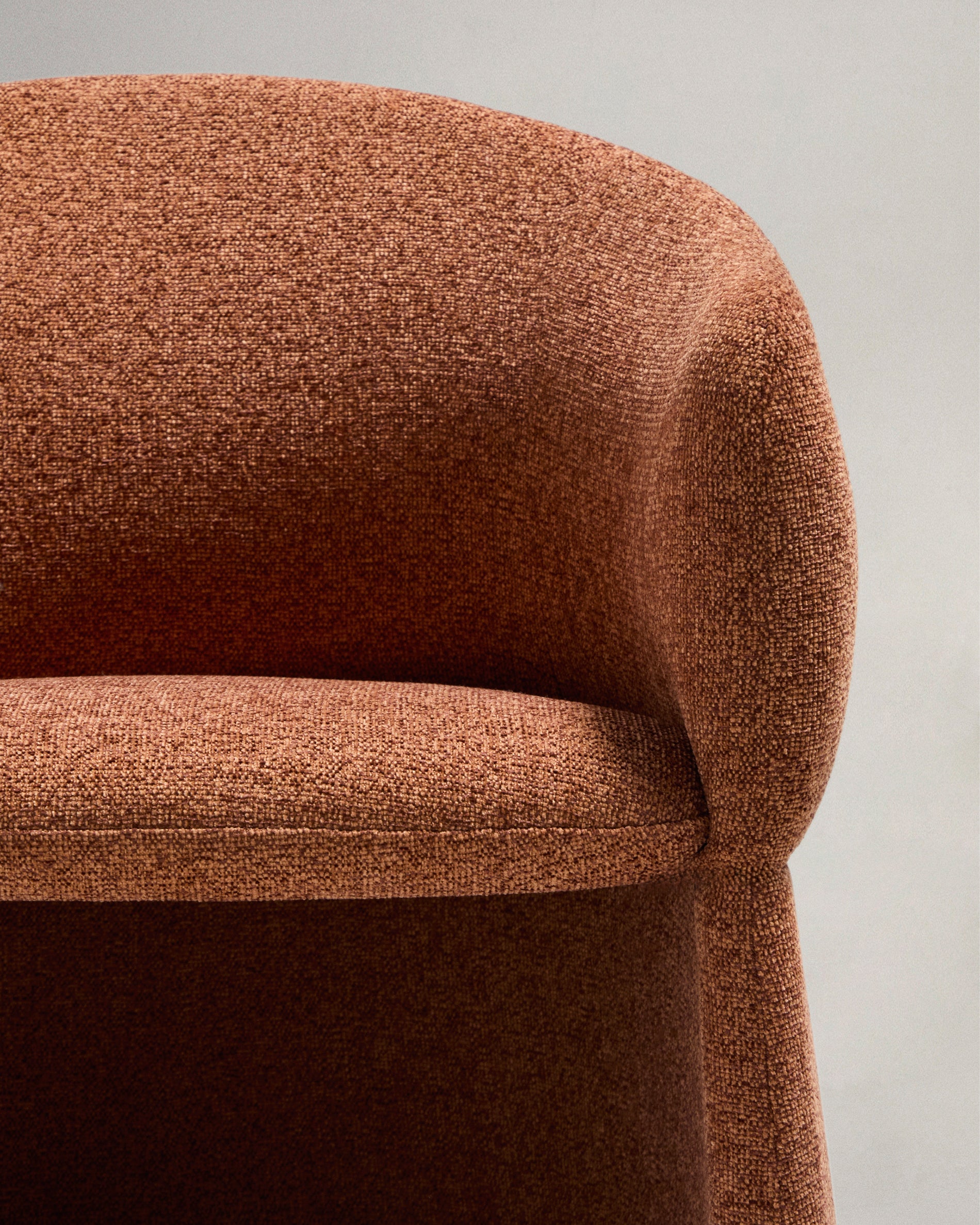 Bosca terracotta chenille chair - Detail