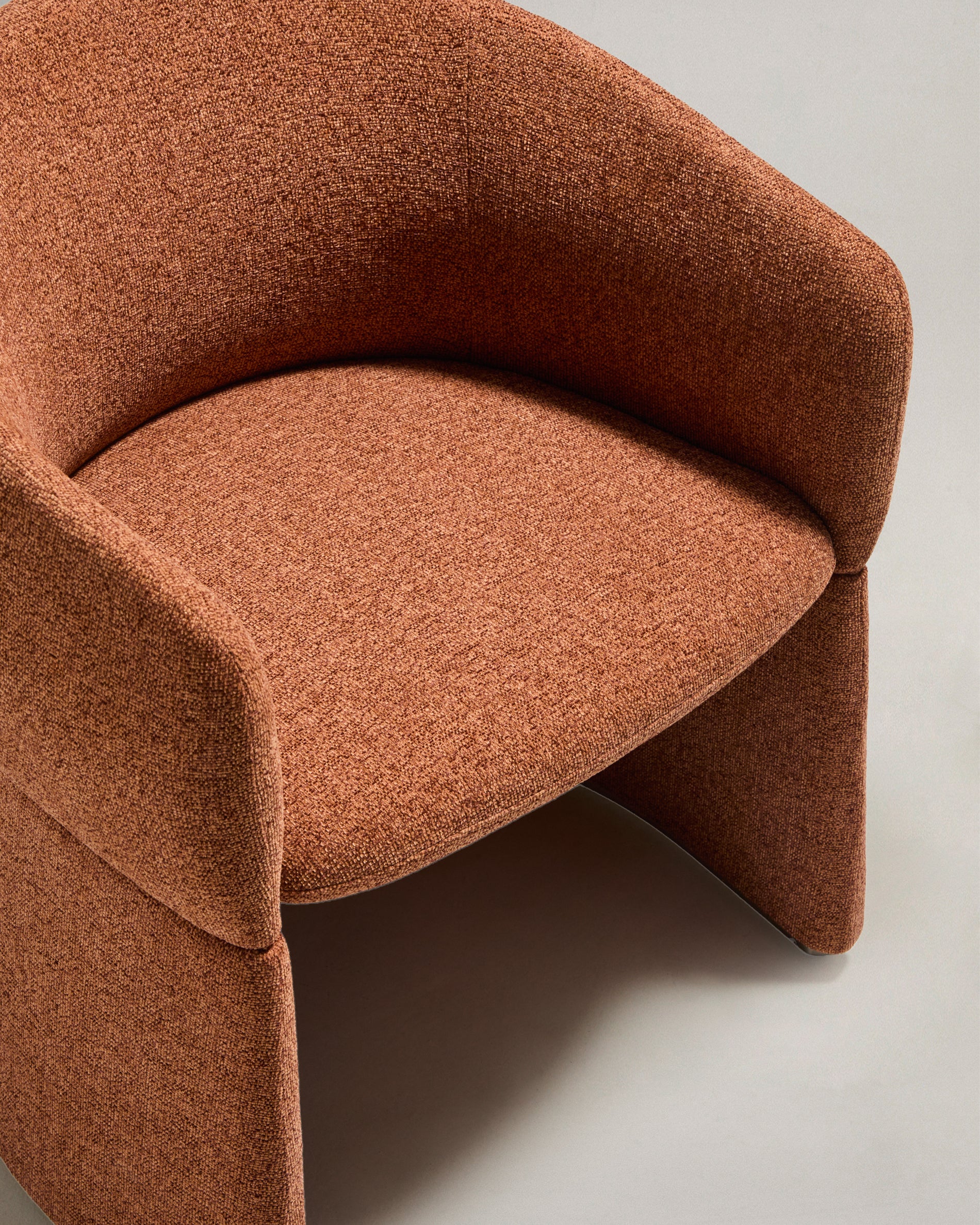 Bosca terracotta chenille chair - Detail