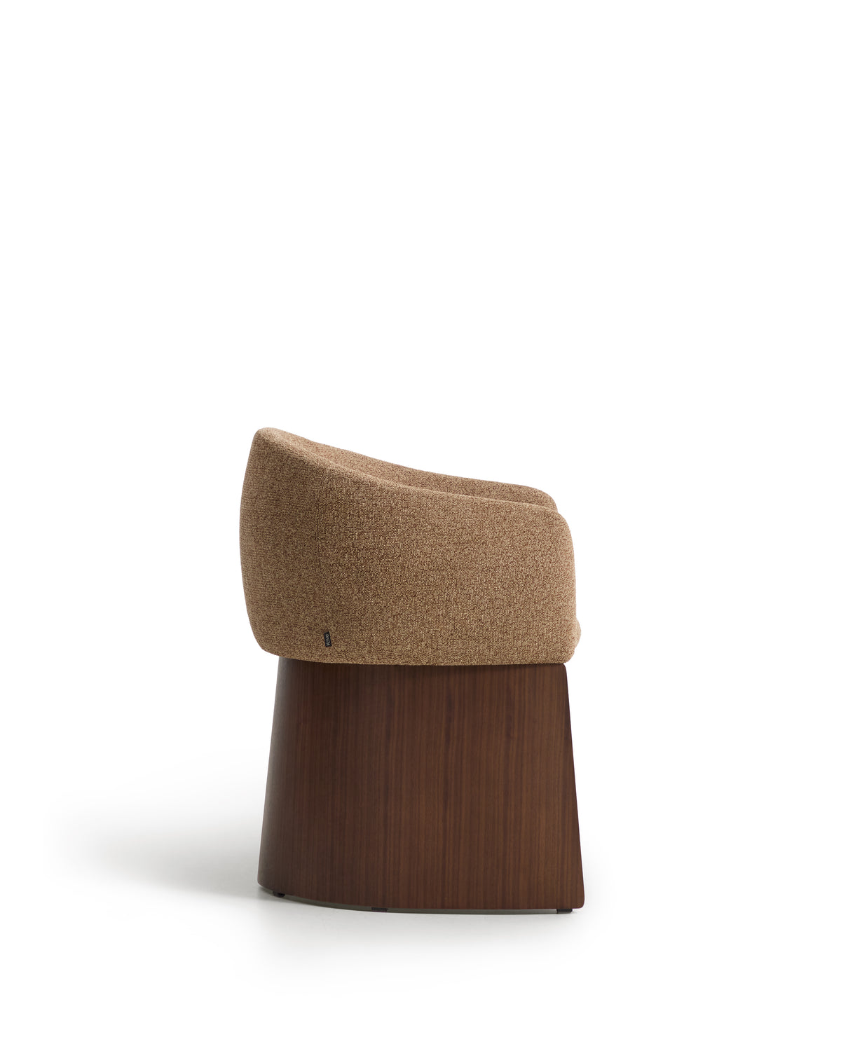 Bosca chair in brown chenille and walnut veneer FSC 100% - Product Image