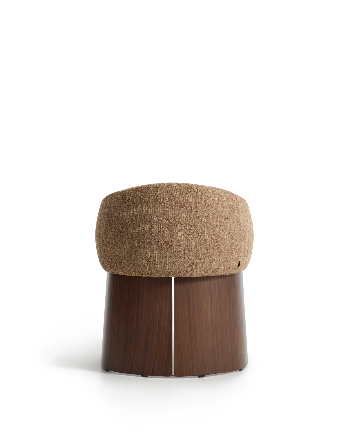 Bosca chair in brown chenille and walnut veneer FSC 100% - Product Image