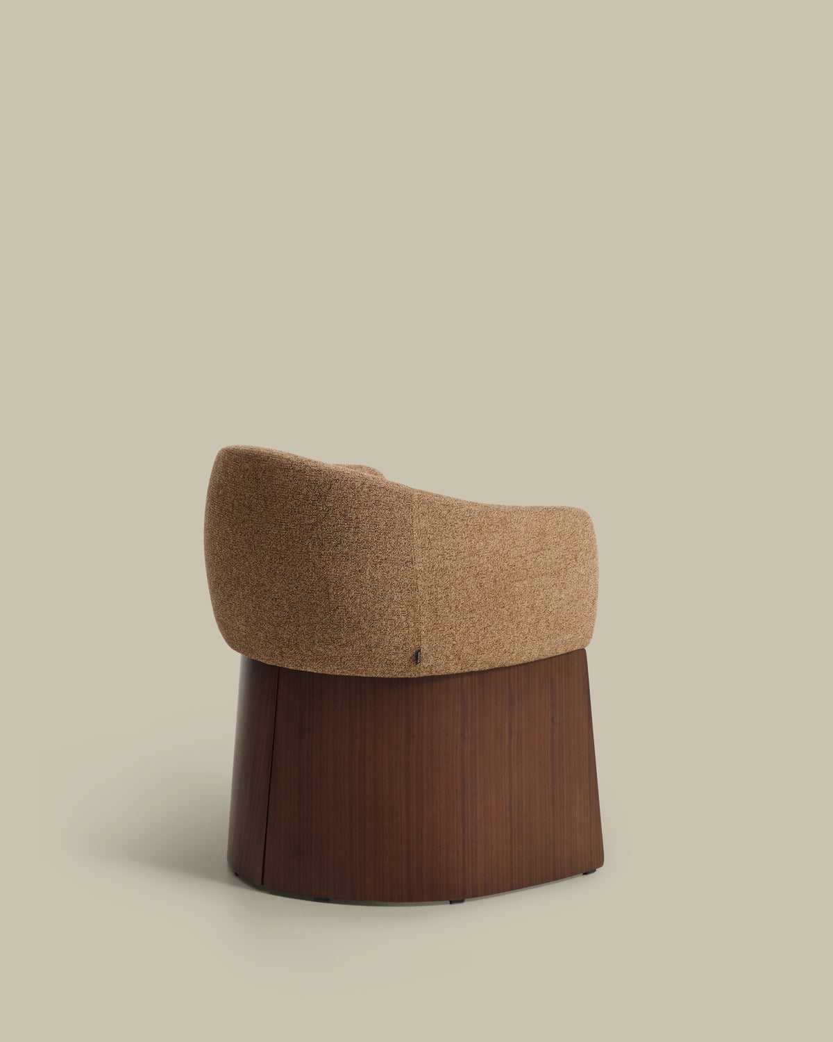 Bosca chair in brown chenille and walnut veneer FSC 100% - Product View