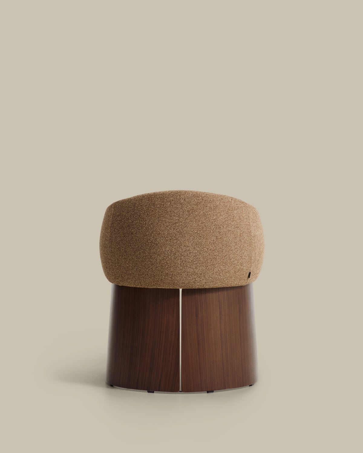 Bosca chair in brown chenille and walnut veneer FSC 100% - Product View