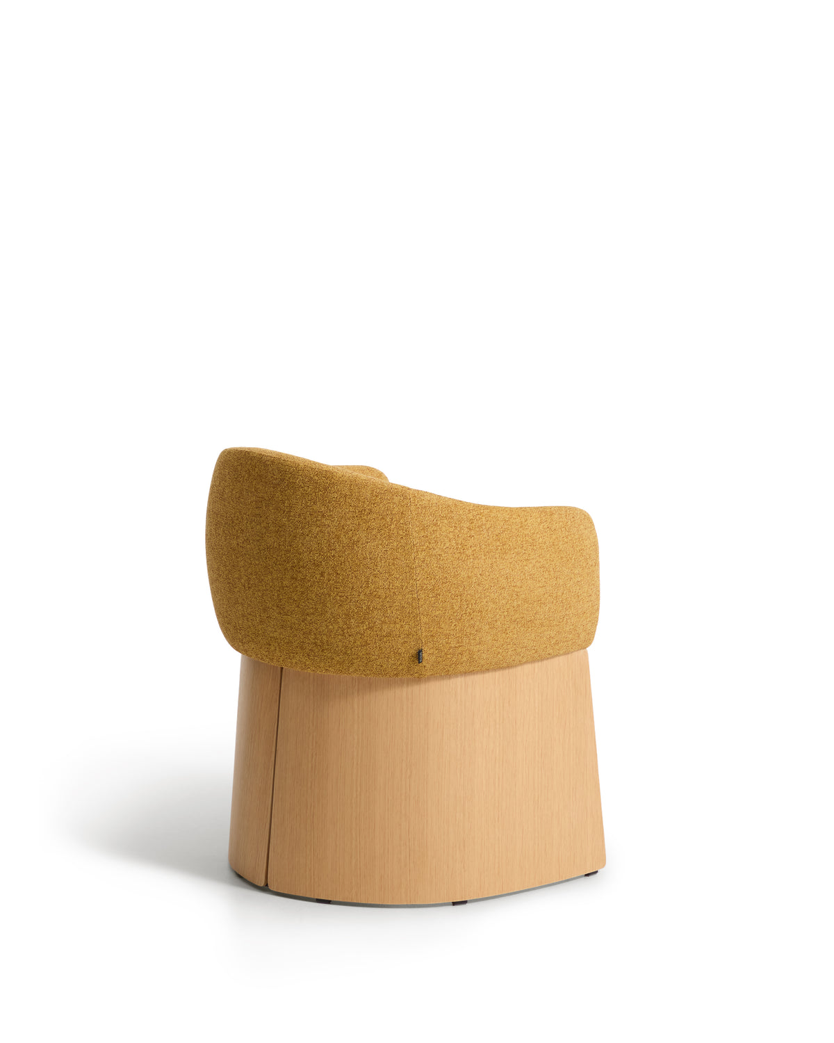 Bosca chair in ochre chenille and oak veneer FSC 100% - Product Image