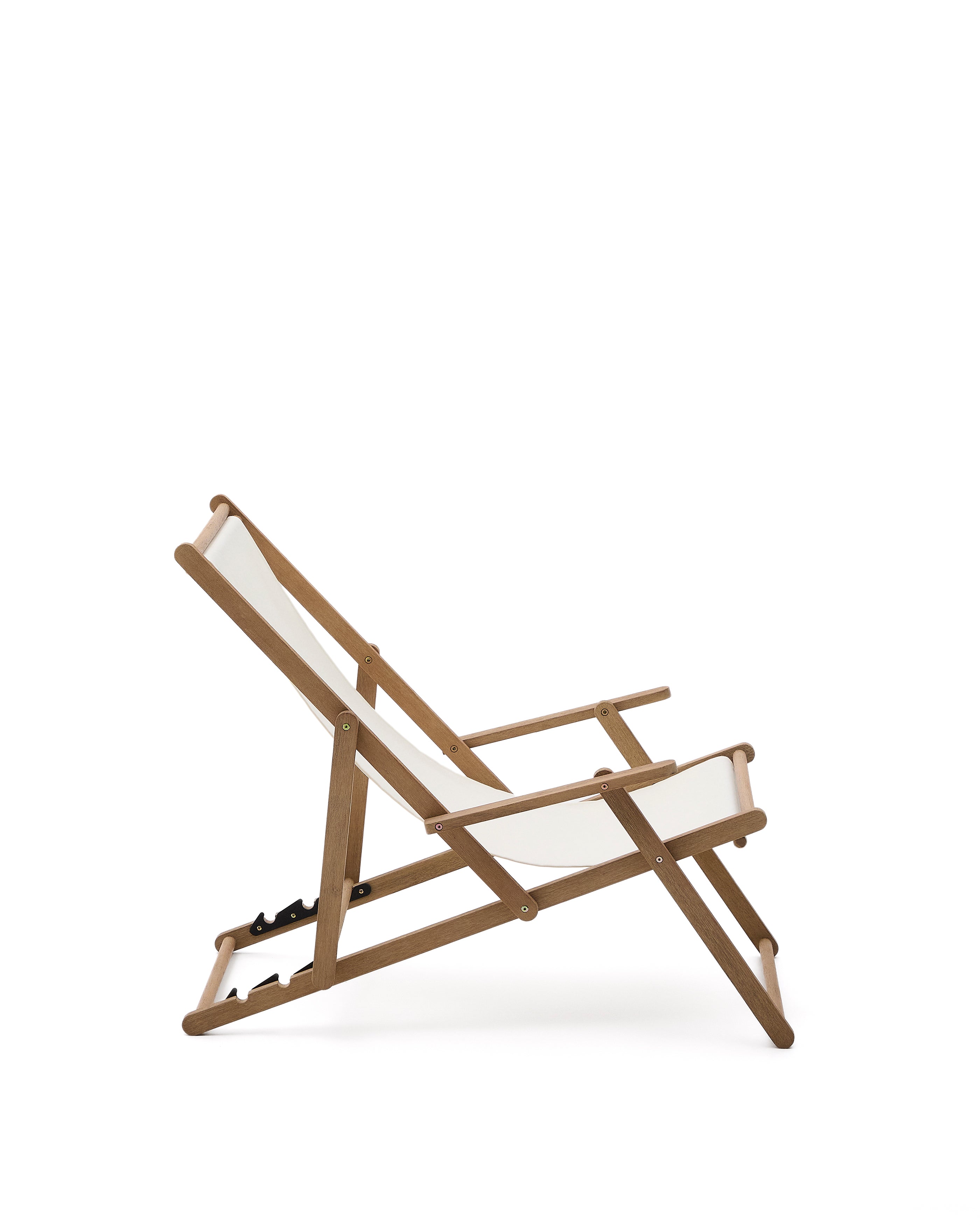 Vilara white outdoor folding deck chair made of FSC 100% solid acacia wood - Product Image