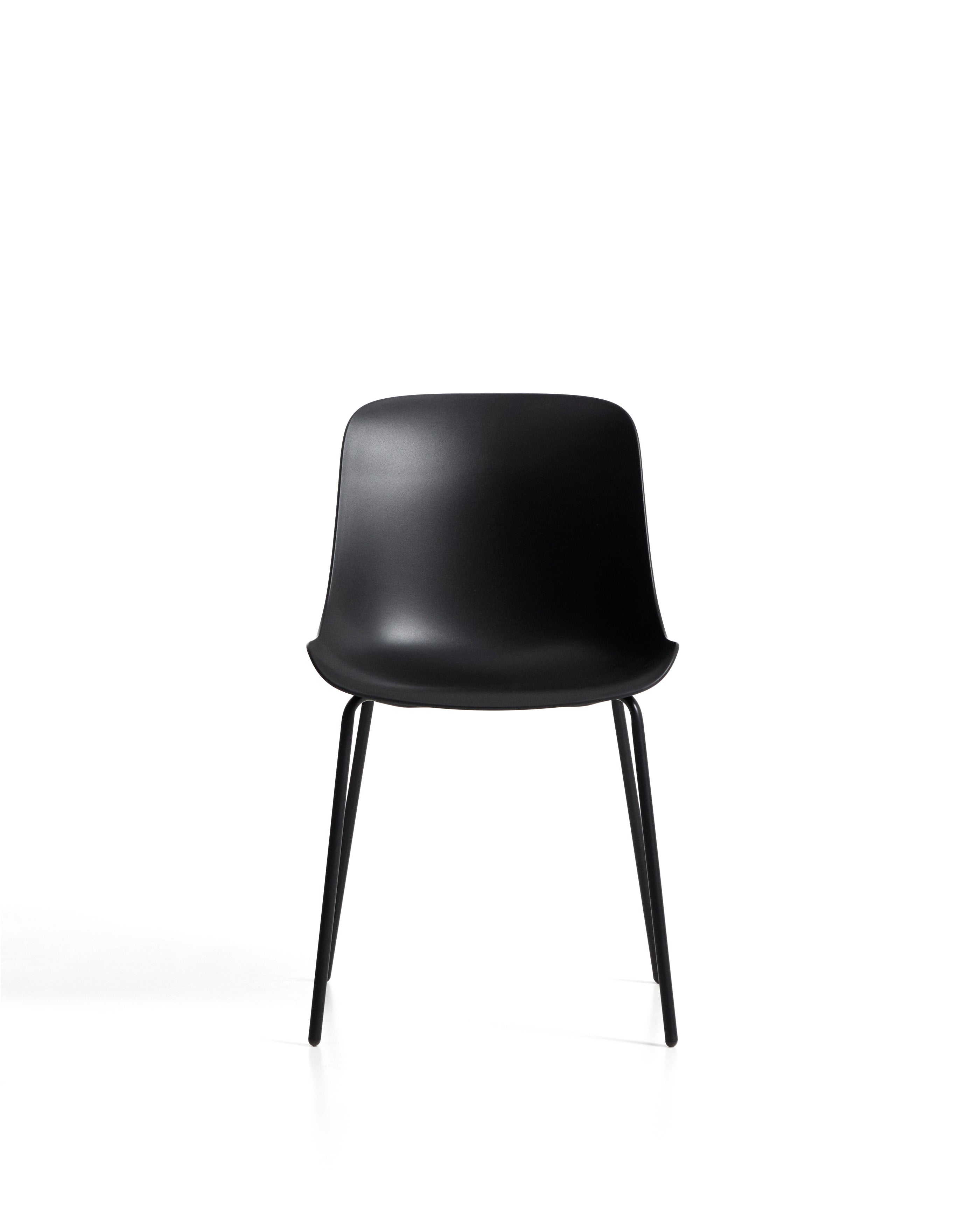 Altea black chair with black-finished steel legs - Product Image