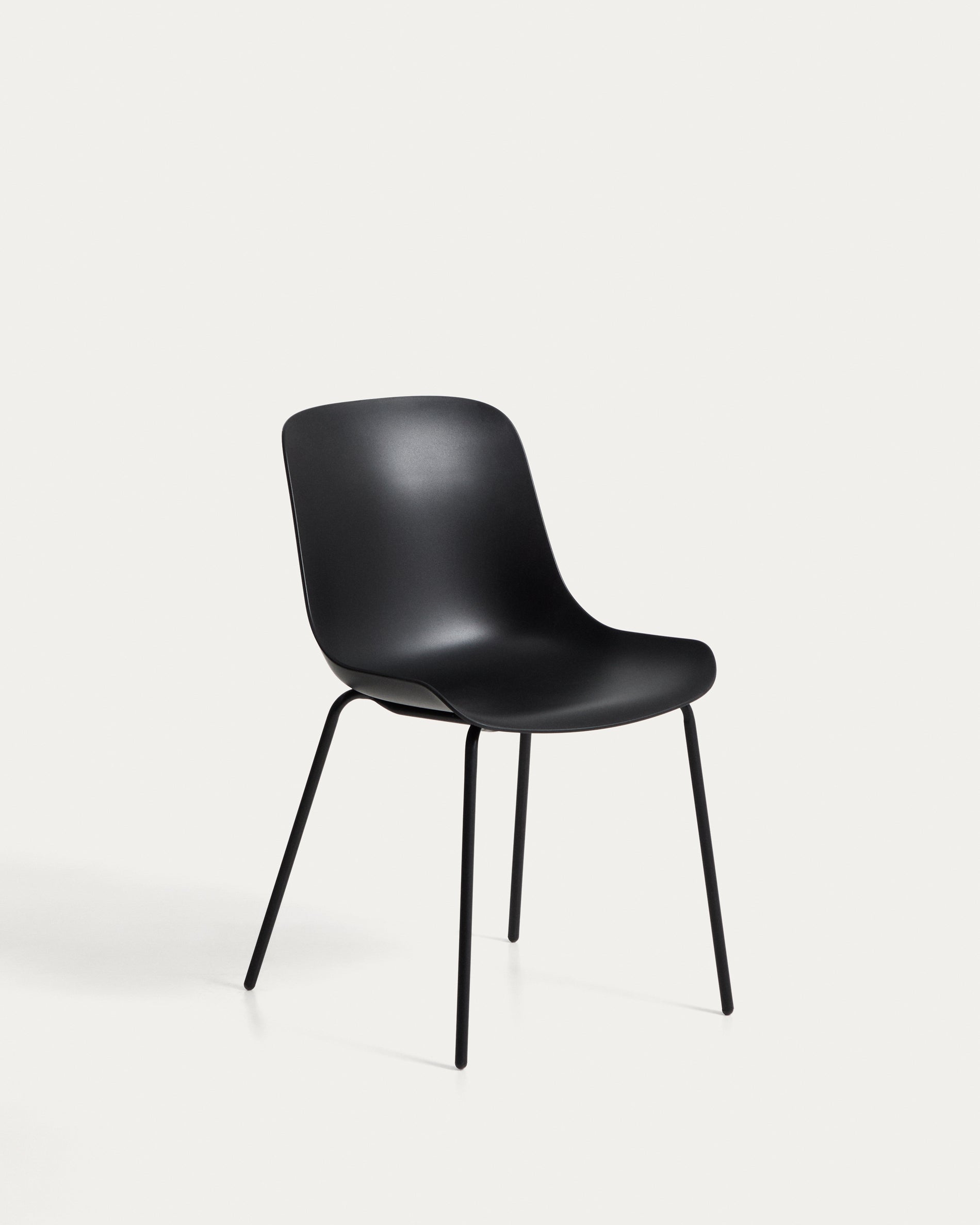 Altea black chair with black-finished steel legs - Product View