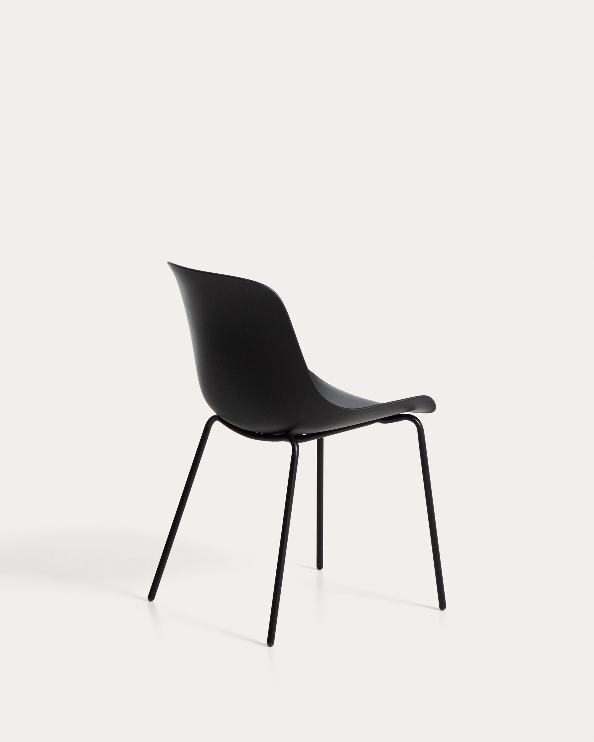 Altea black chair with black-finished steel legs - Product View