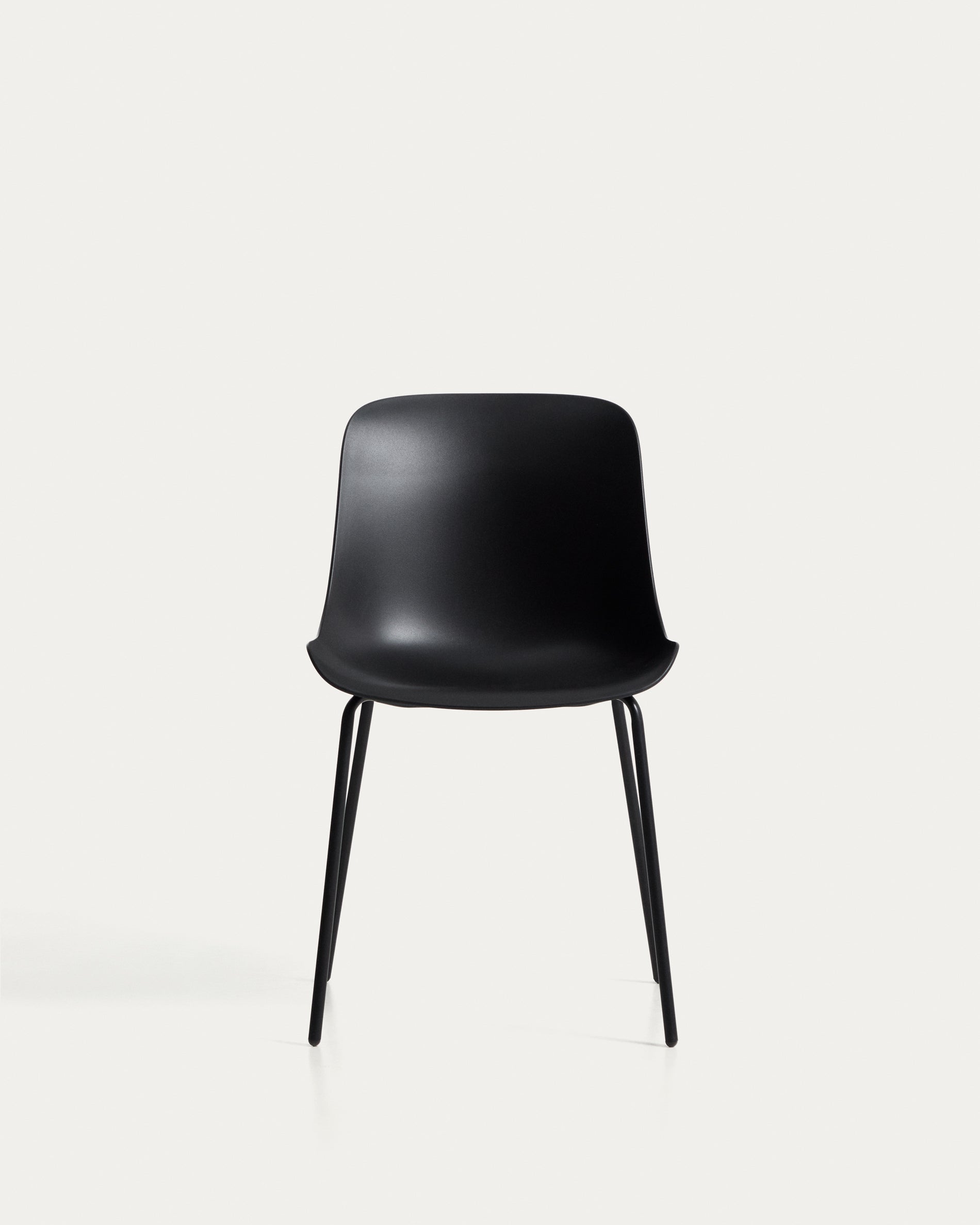 Altea black chair with black-finished steel legs - Product View