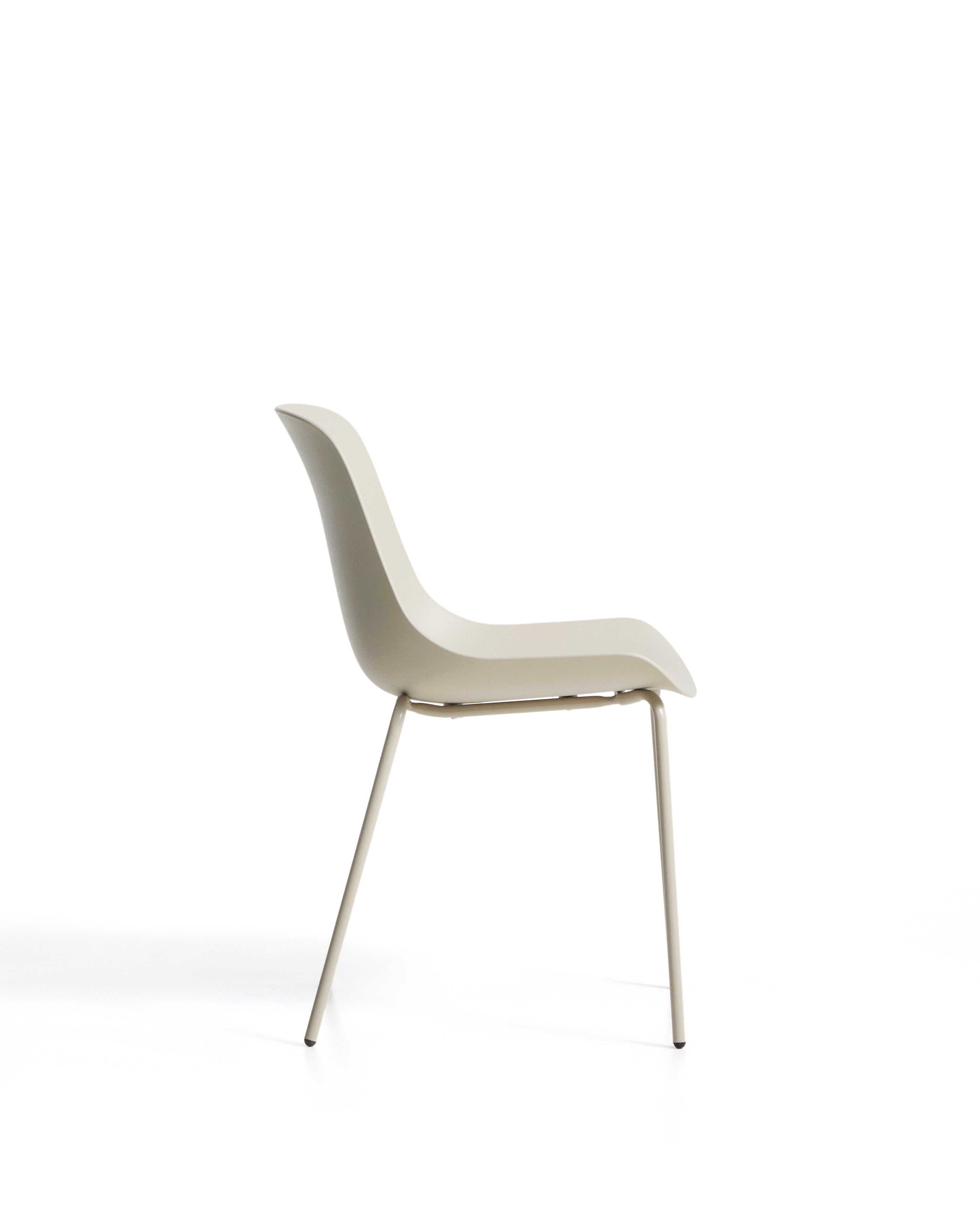 Altea beige chair with beige-finished steel legs - Product Image