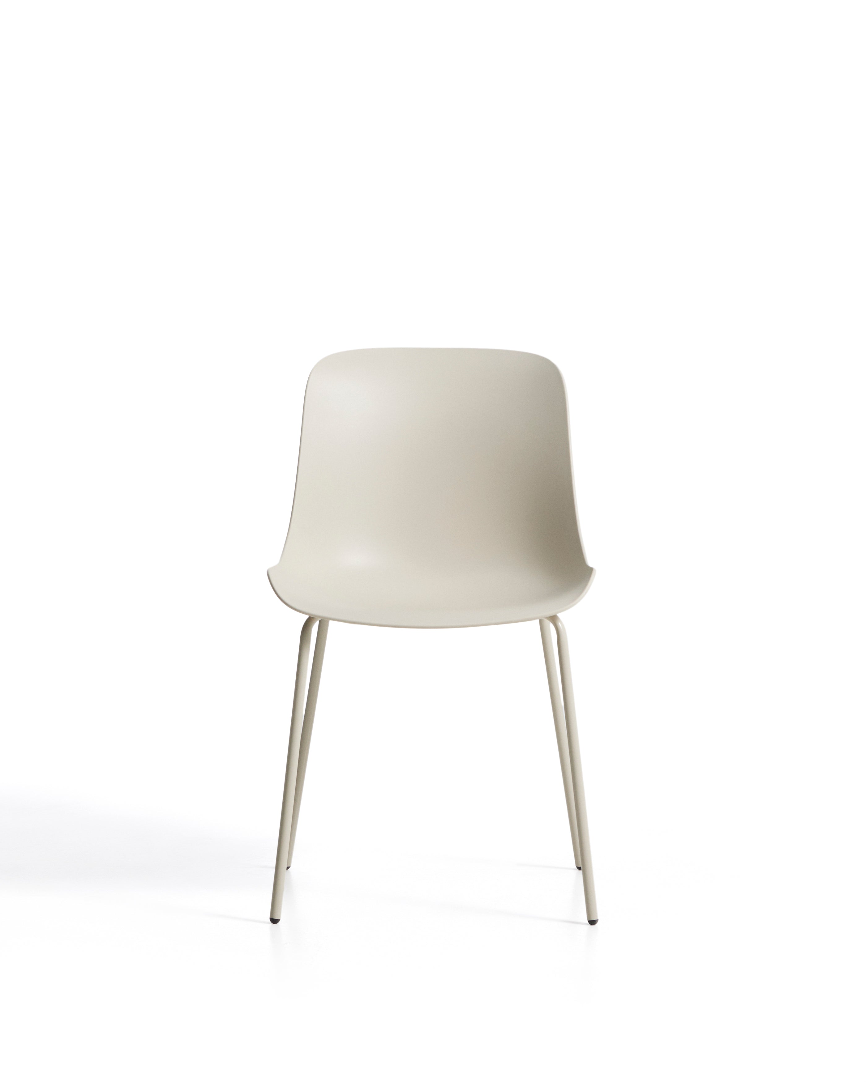 Altea beige chair with beige-finished steel legs - Product Image