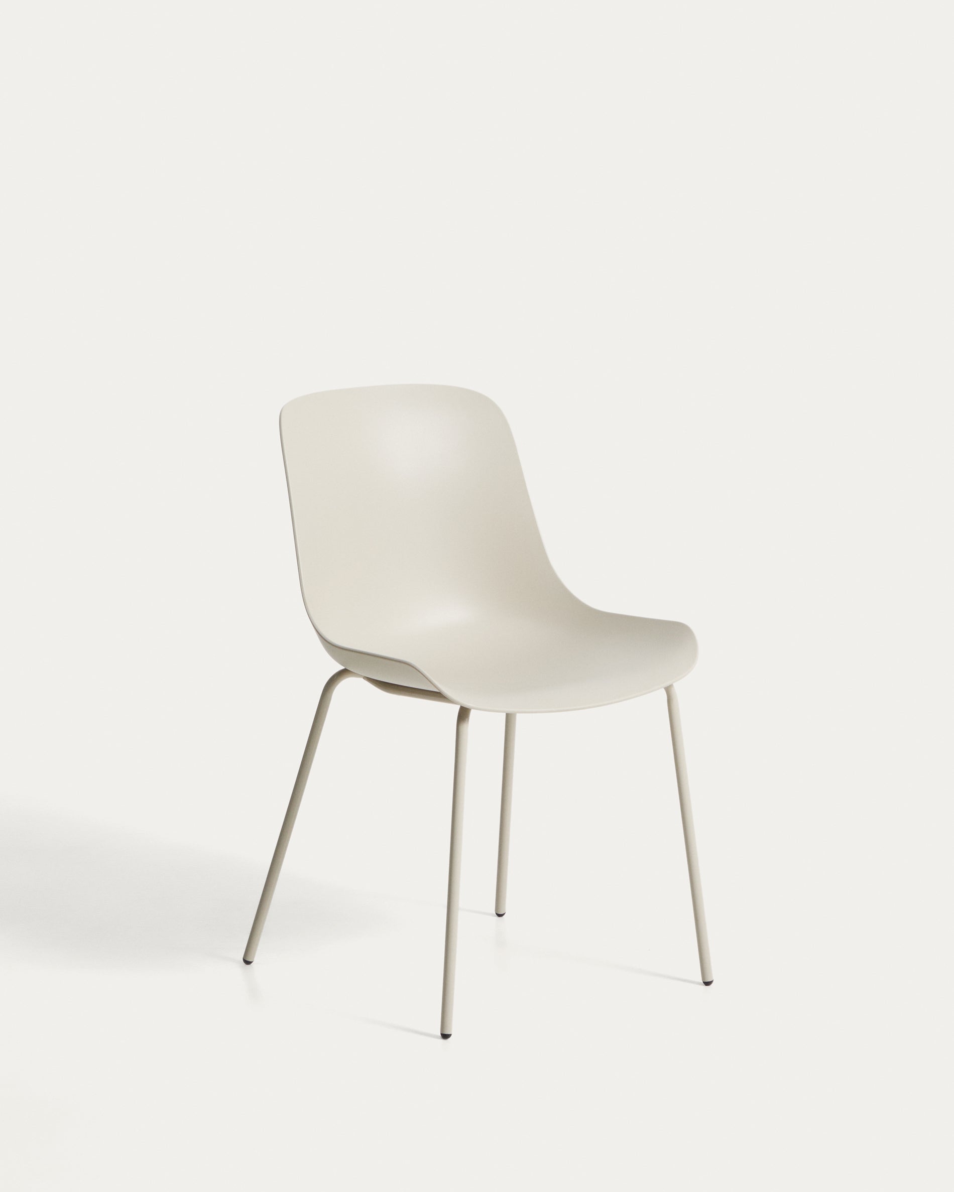Altea beige chair with beige-finished steel legs - Product View