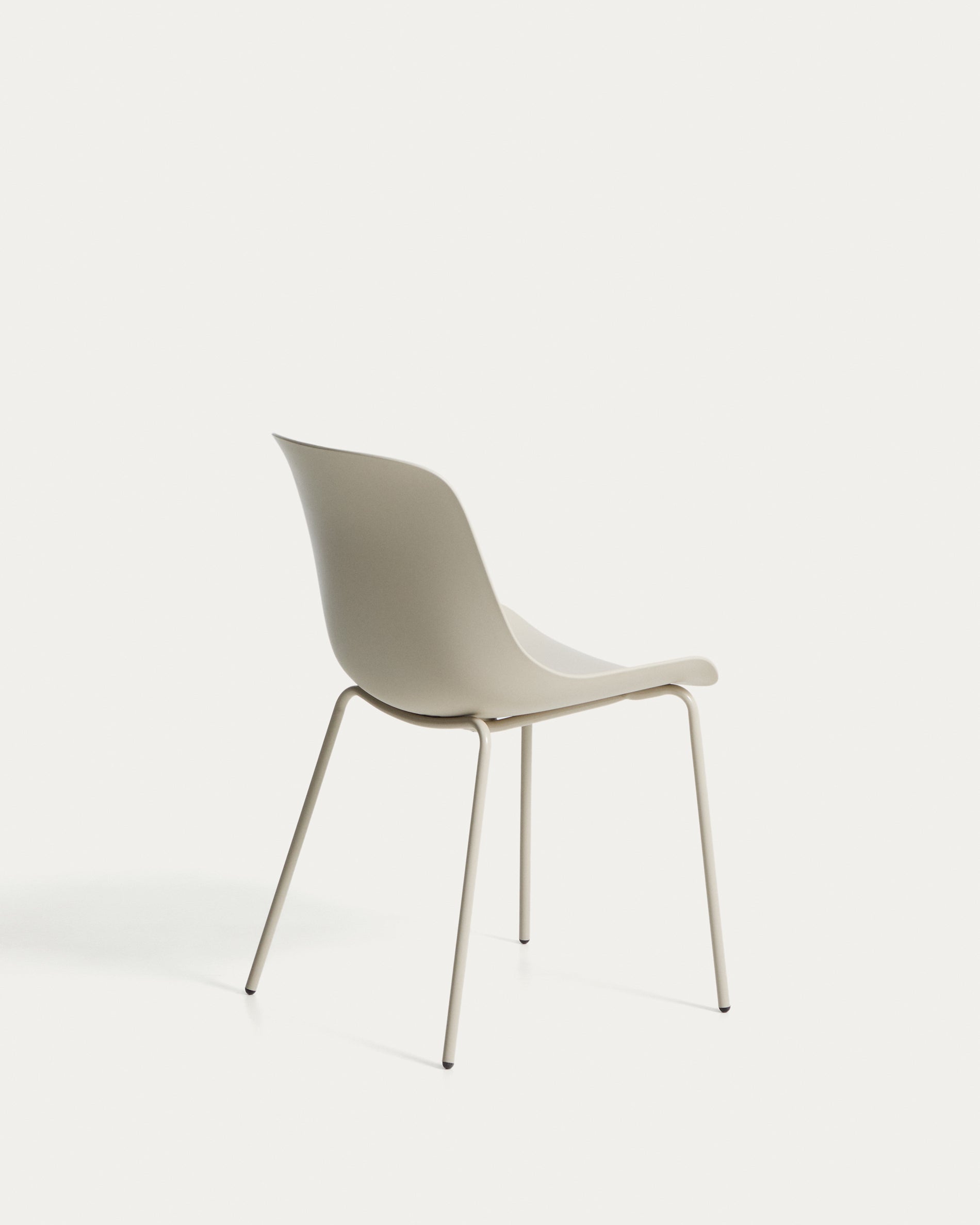 Altea beige chair with beige-finished steel legs - Product View