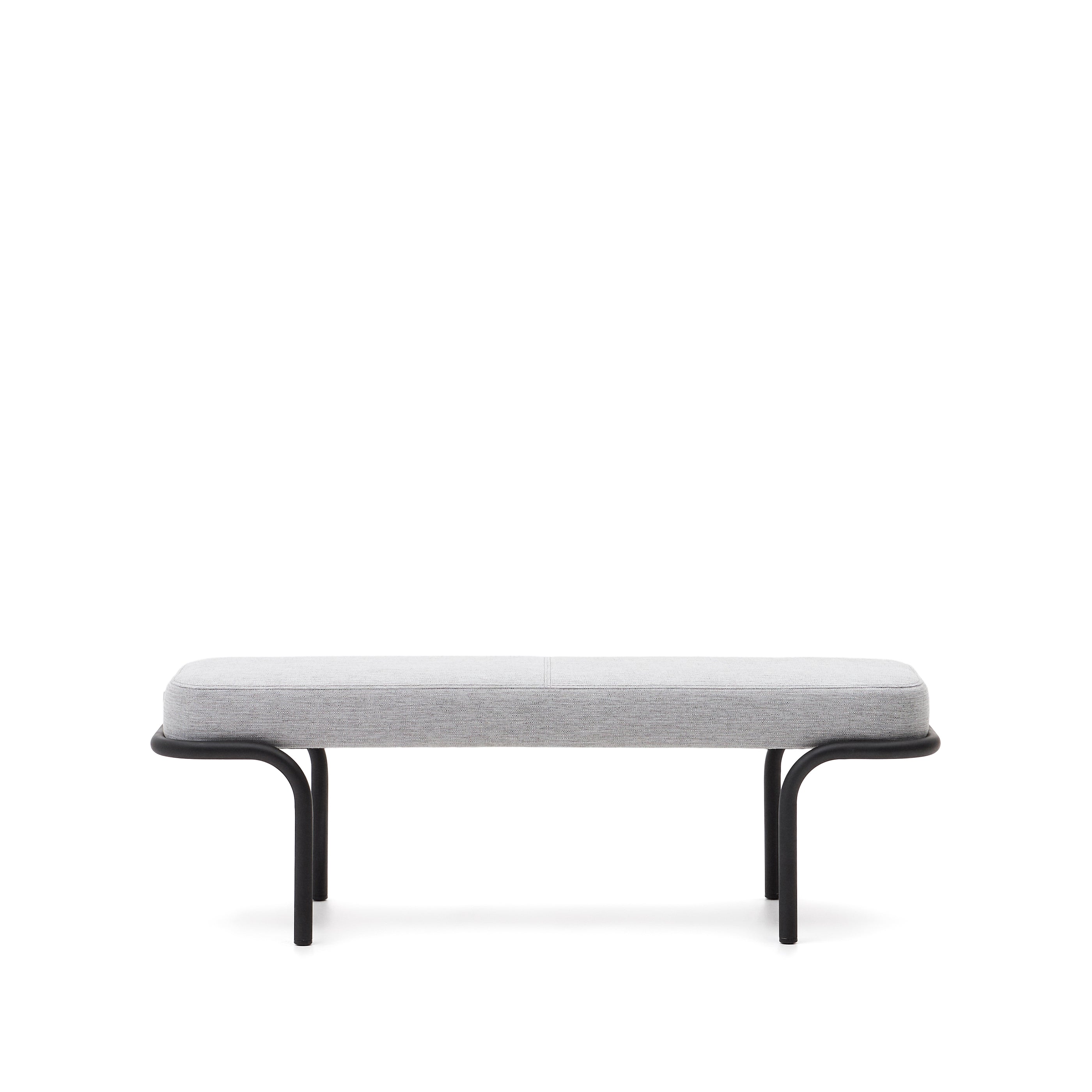 Compo bench in grey and black metal structure, 130 cm - Product Image