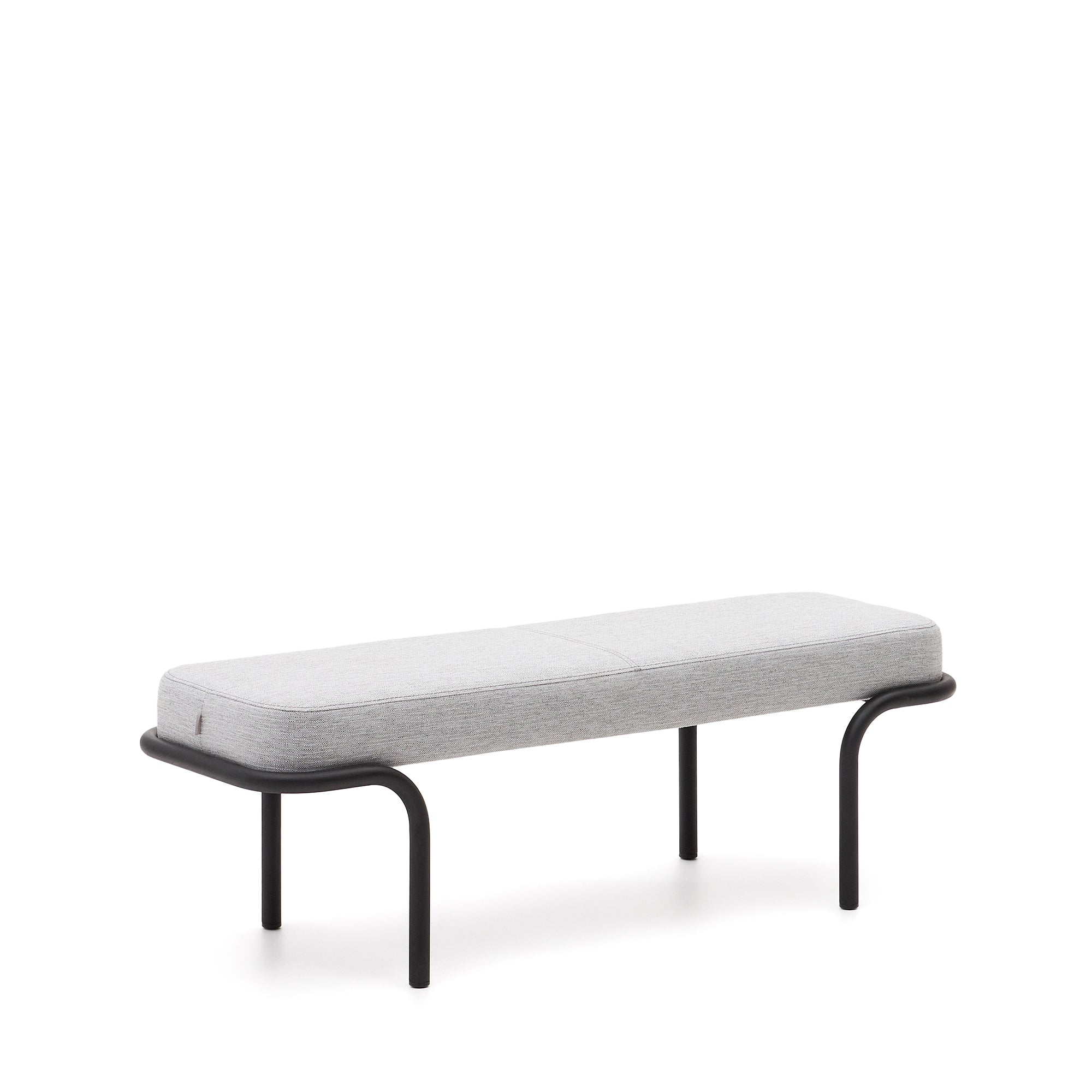 Compo bench in grey and black metal structure, 130 cm - Product Image