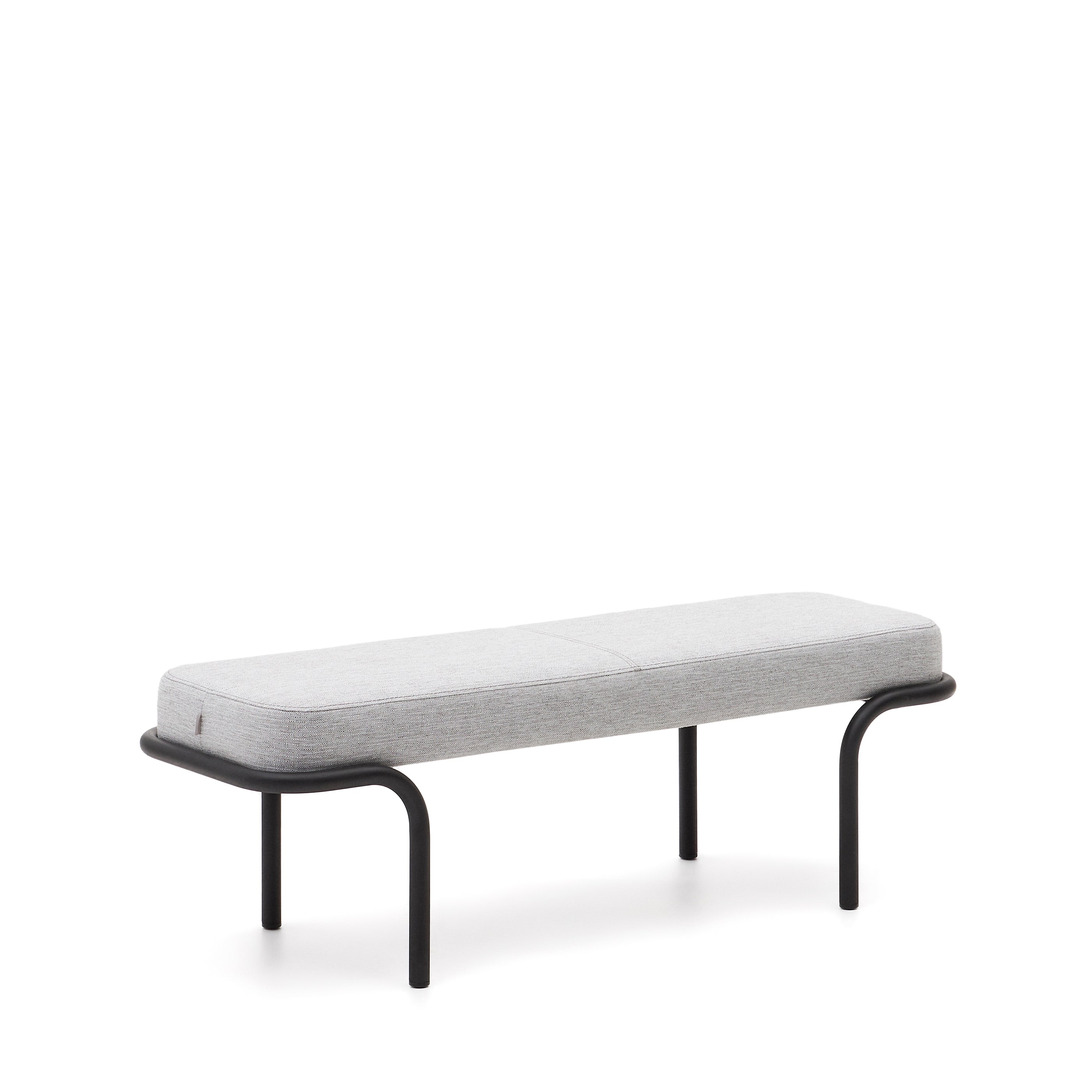 Compo bench in grey and black metal structure, 130 cm - Product Image