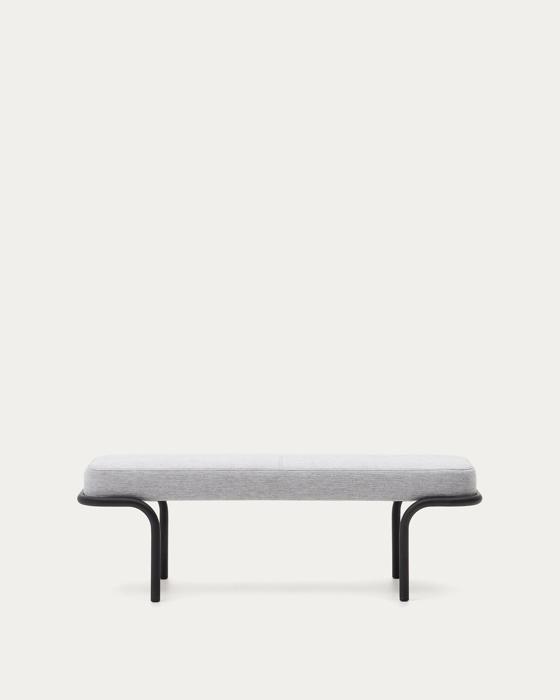 Compo bench in grey and black metal structure, 130 cm - Product View