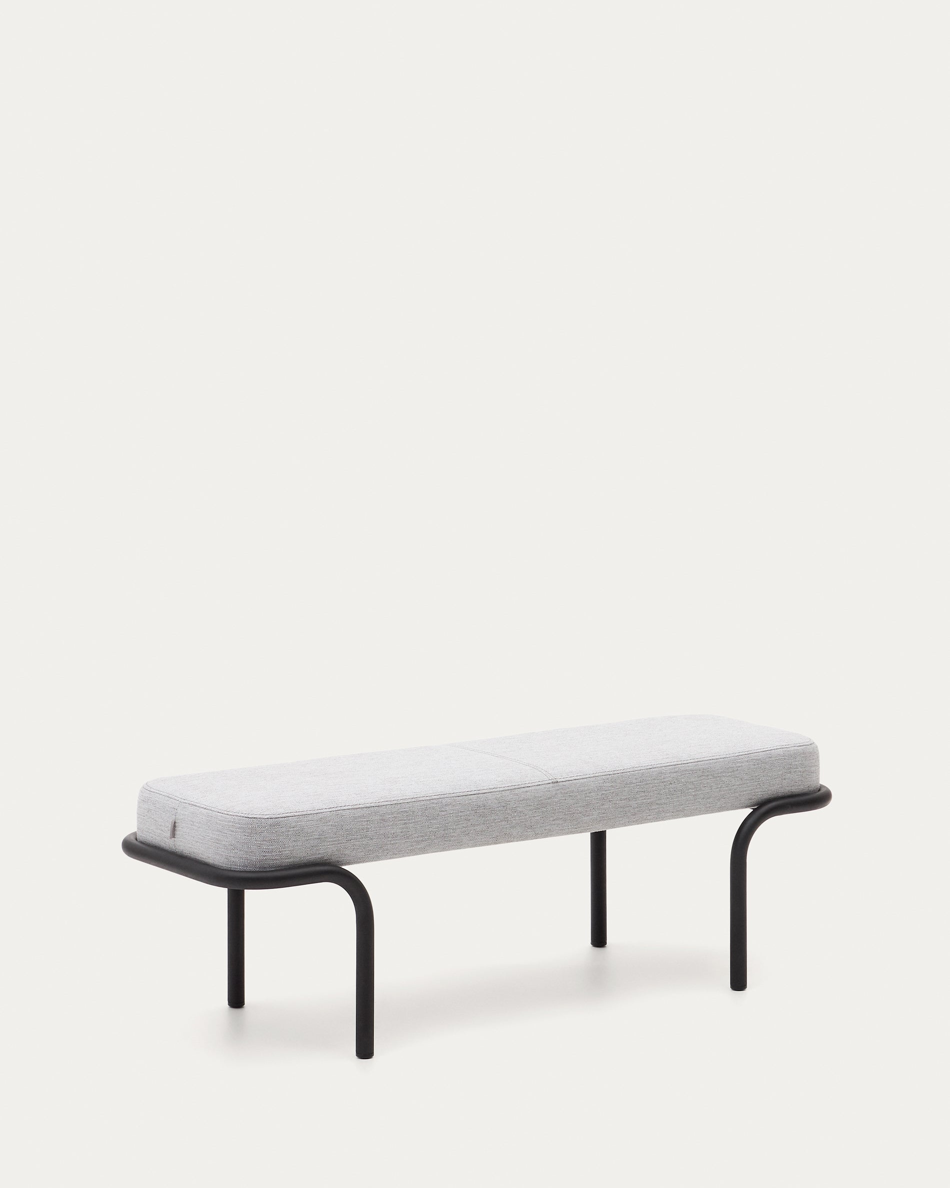 Compo bench in grey and black metal structure, 130 cm - Product View