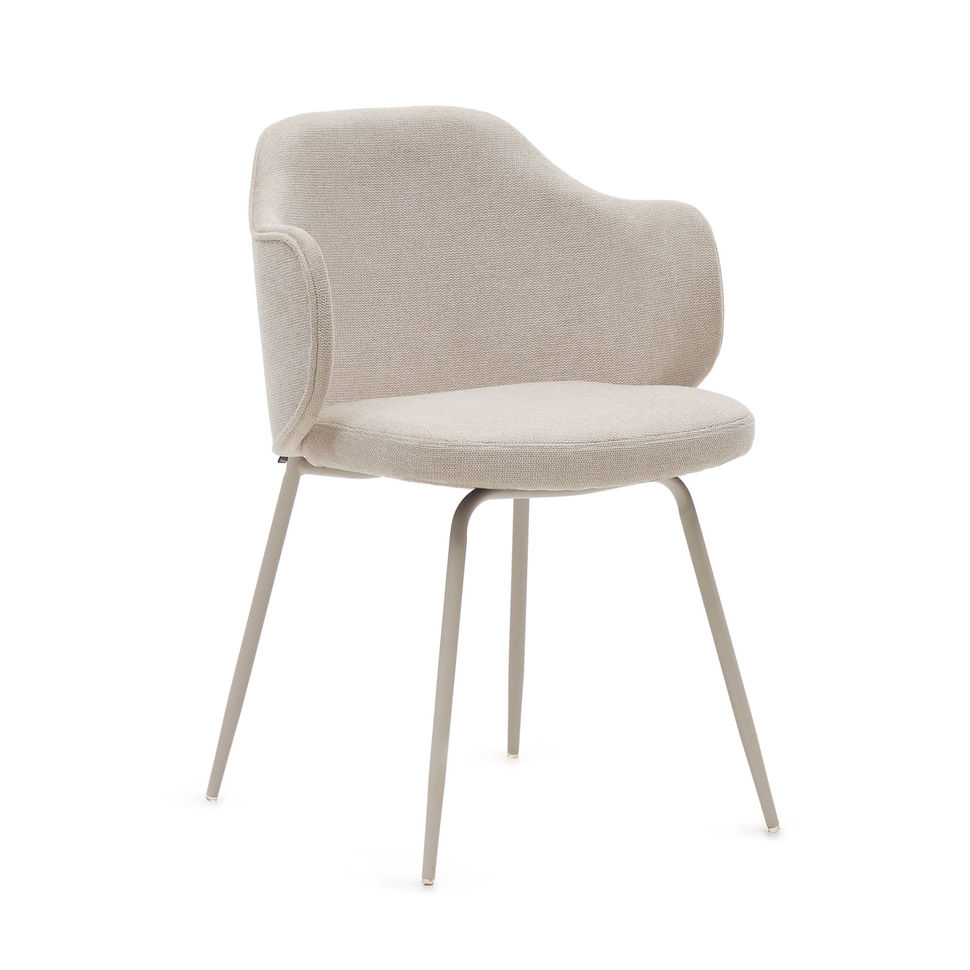 Yunia chair in beige with steel legs in a painted beige finish FR - Product Image