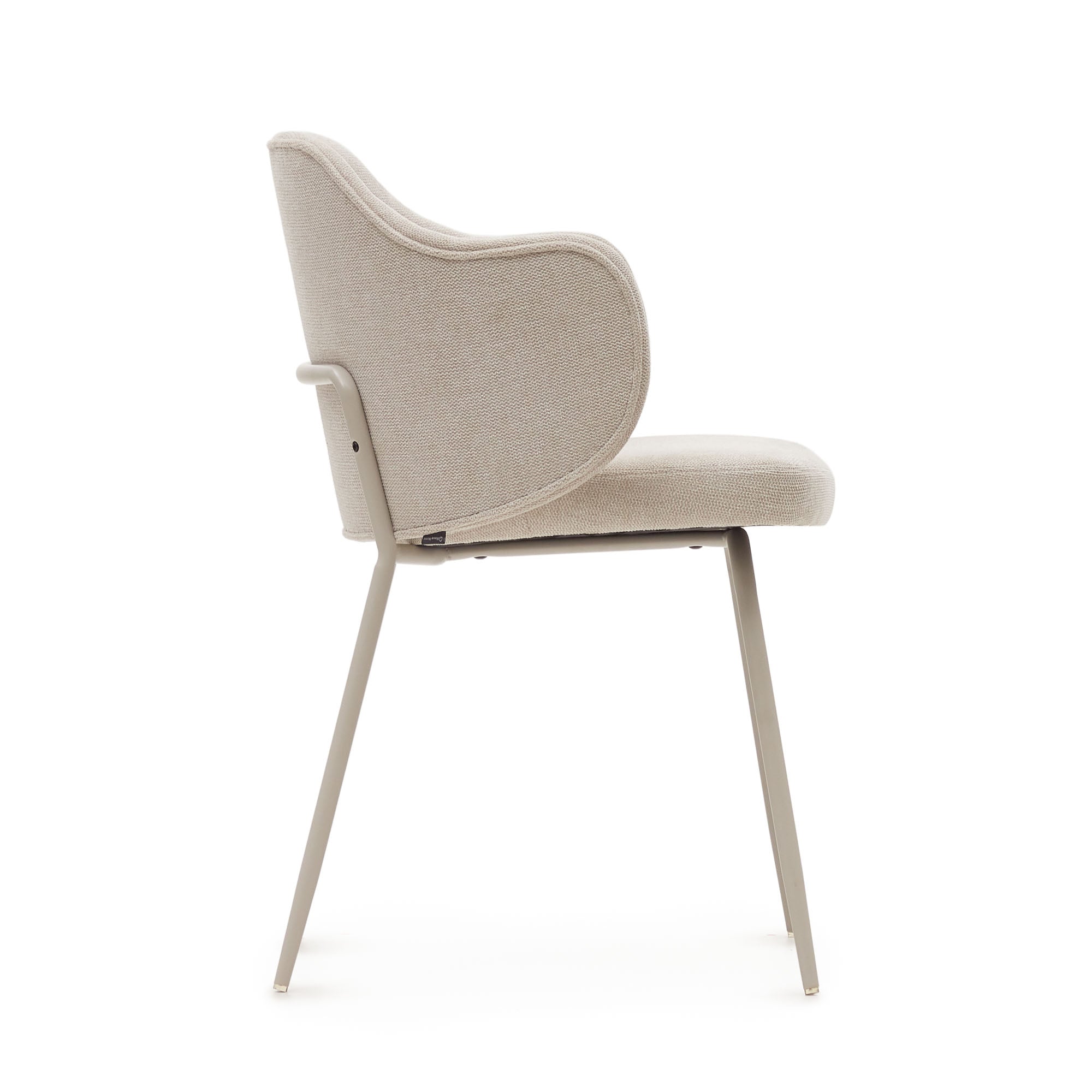 Yunia chair in beige with steel legs in a painted beige finish FR - Product Image