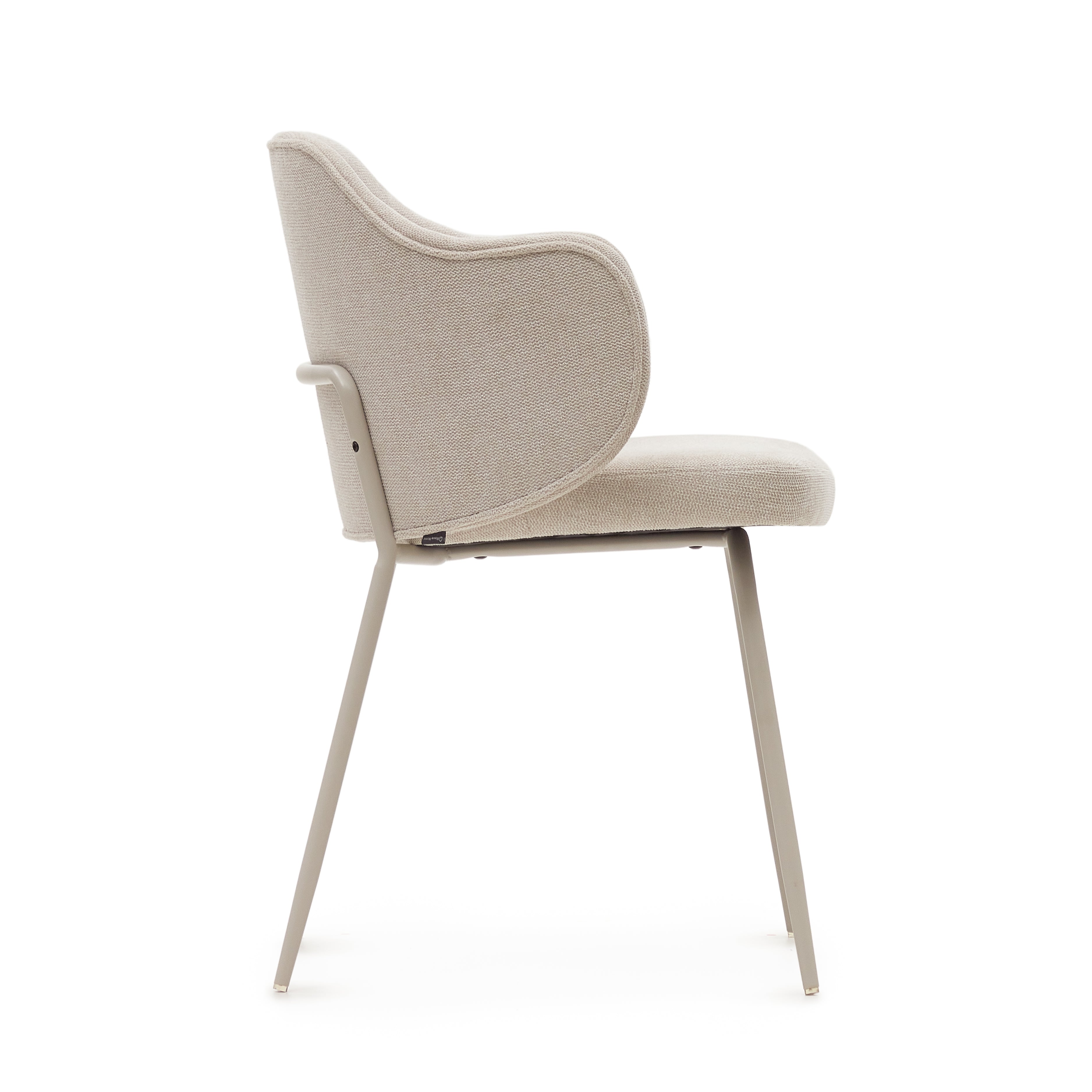 Yunia chair in beige with steel legs in a painted beige finish FSC 100% - Product Image