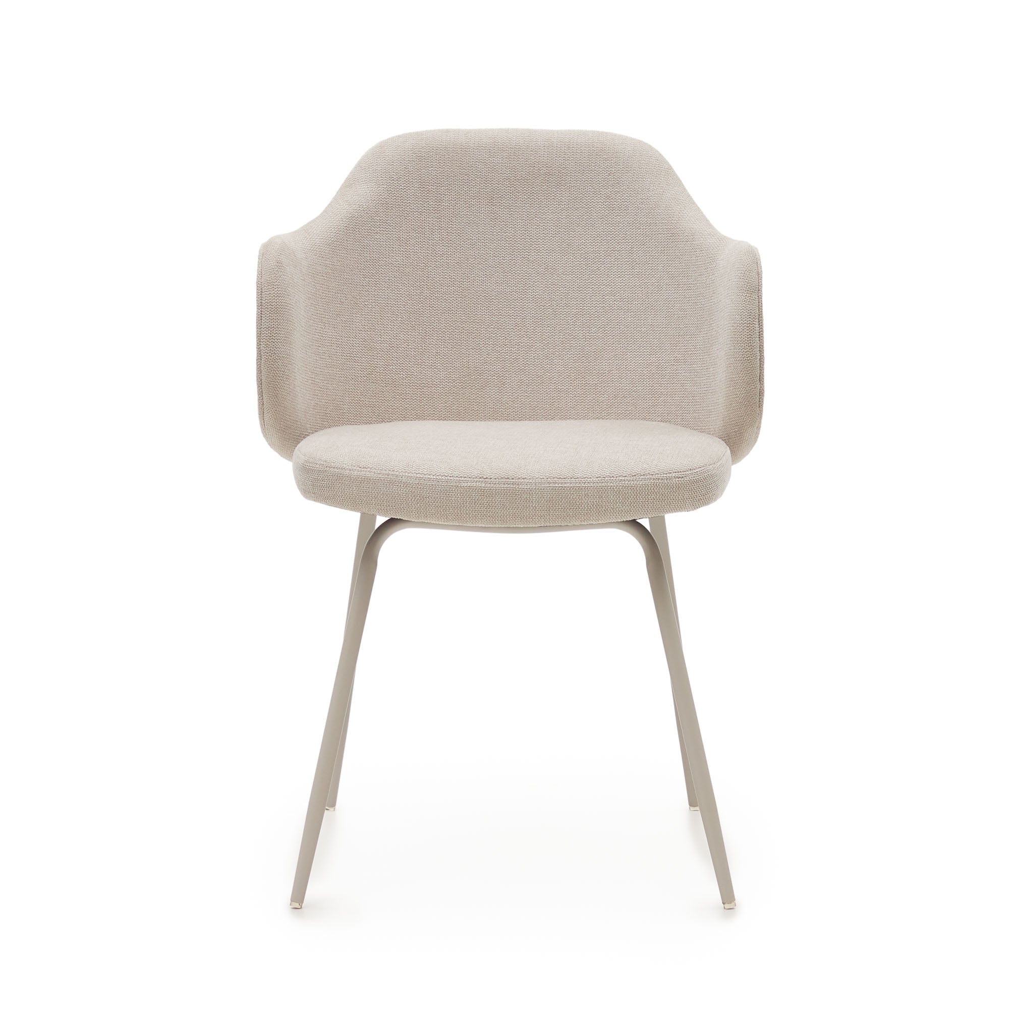 Yunia chair in beige with steel legs in a painted beige finish FSC 100% - Product Image