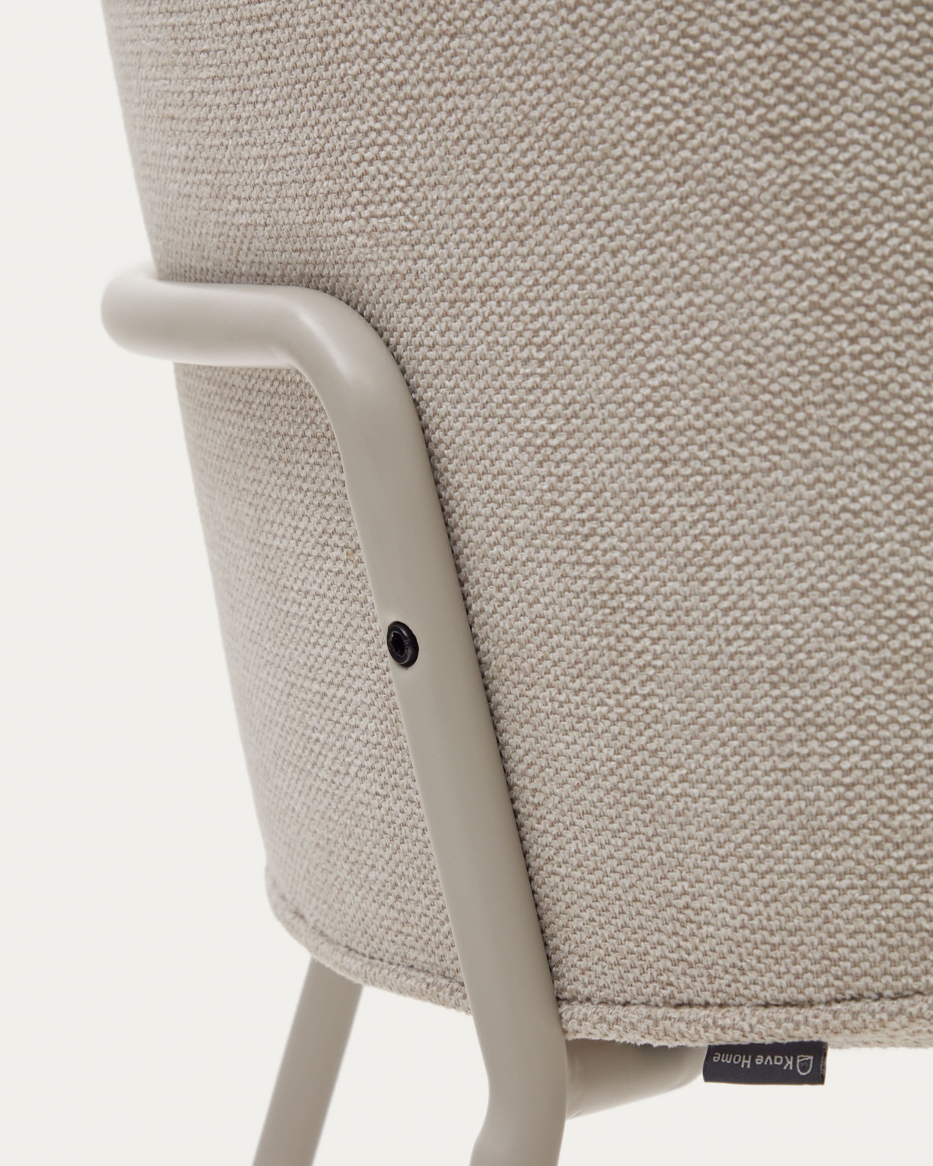 Yunia chair in beige with steel legs in a painted beige finish FSC 100% - Detail