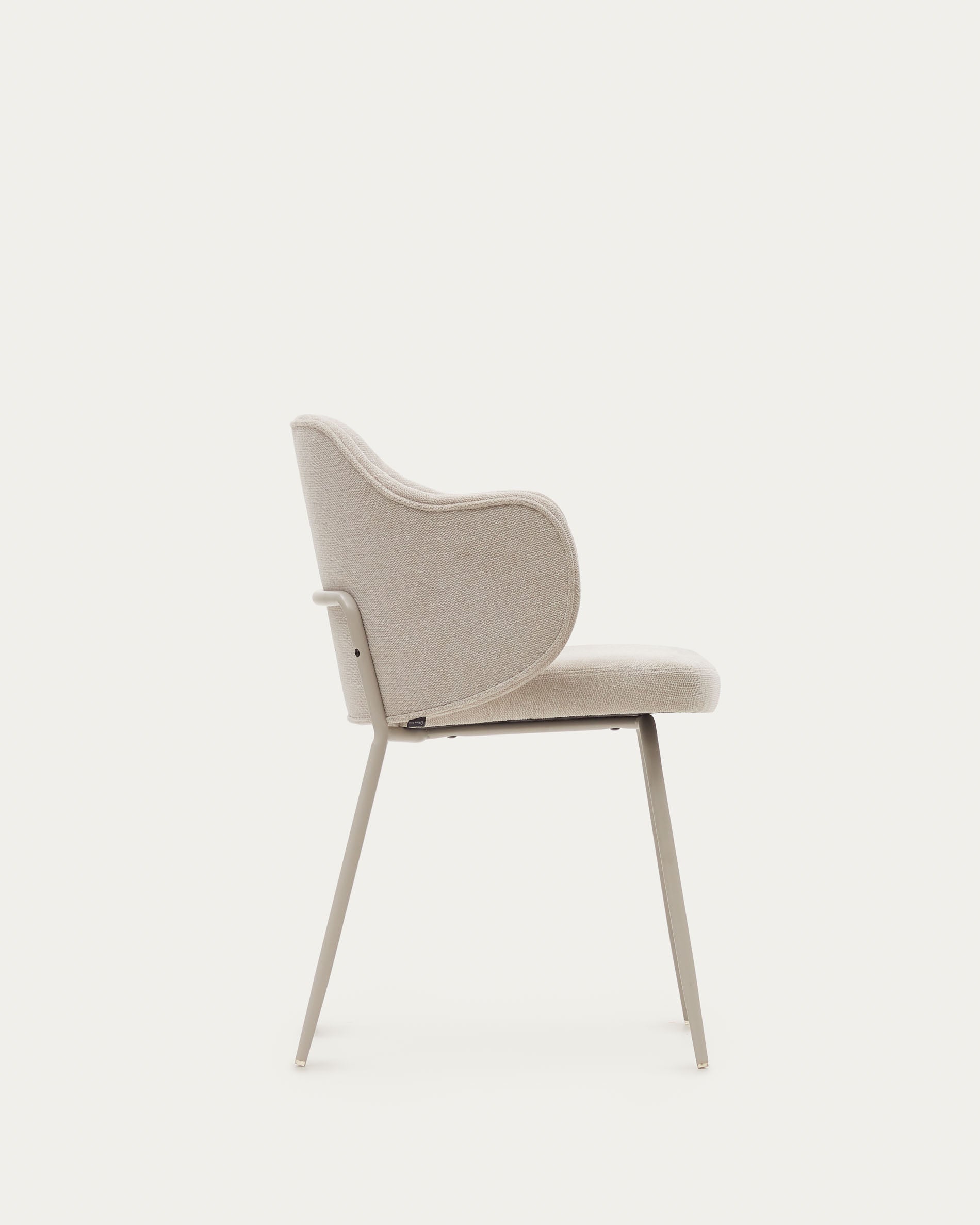 Yunia chair in beige with steel legs in a painted beige finish FSC 100% - Product View