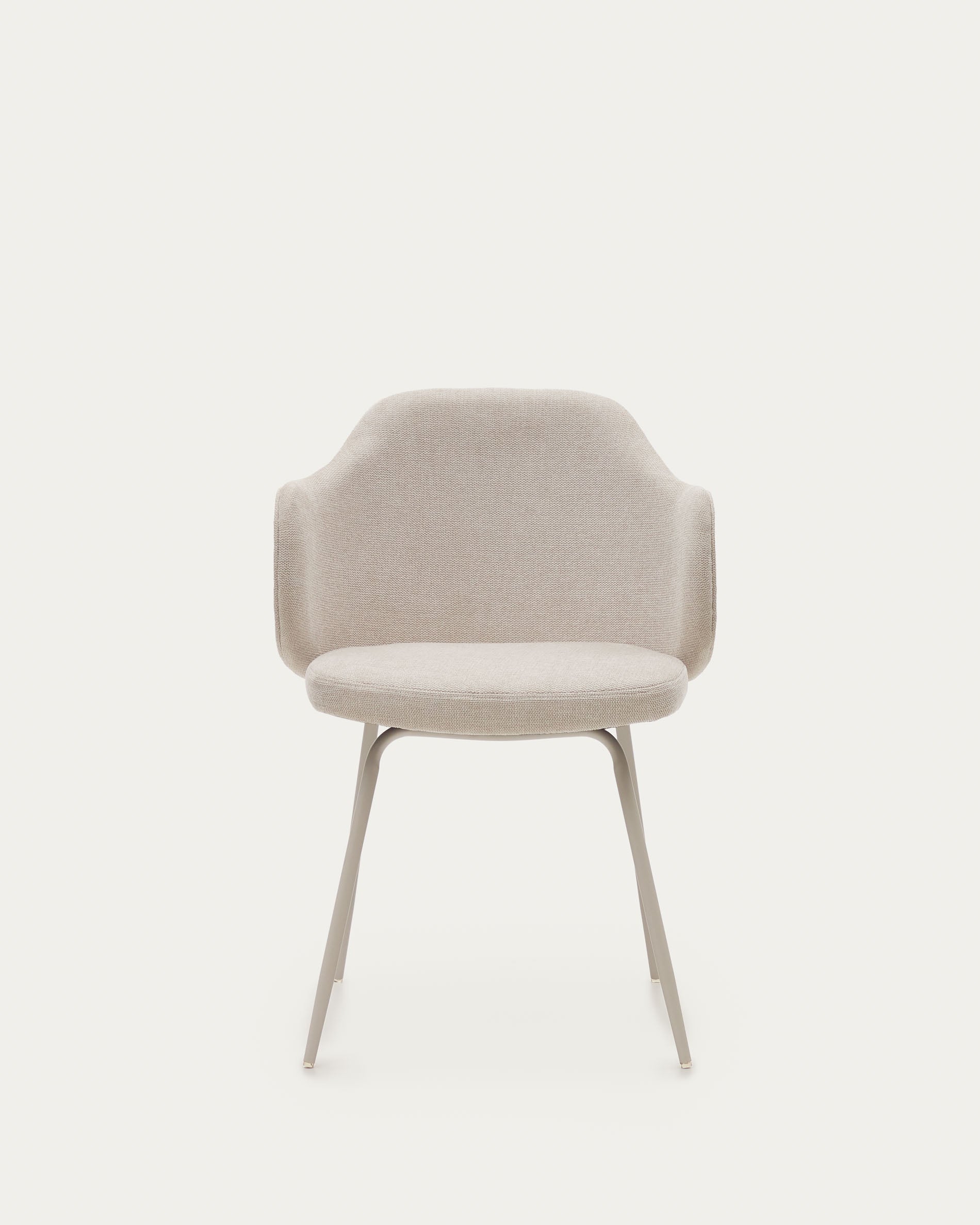 Yunia chair in beige with steel legs in a painted beige finish FSC 100% - Product View
