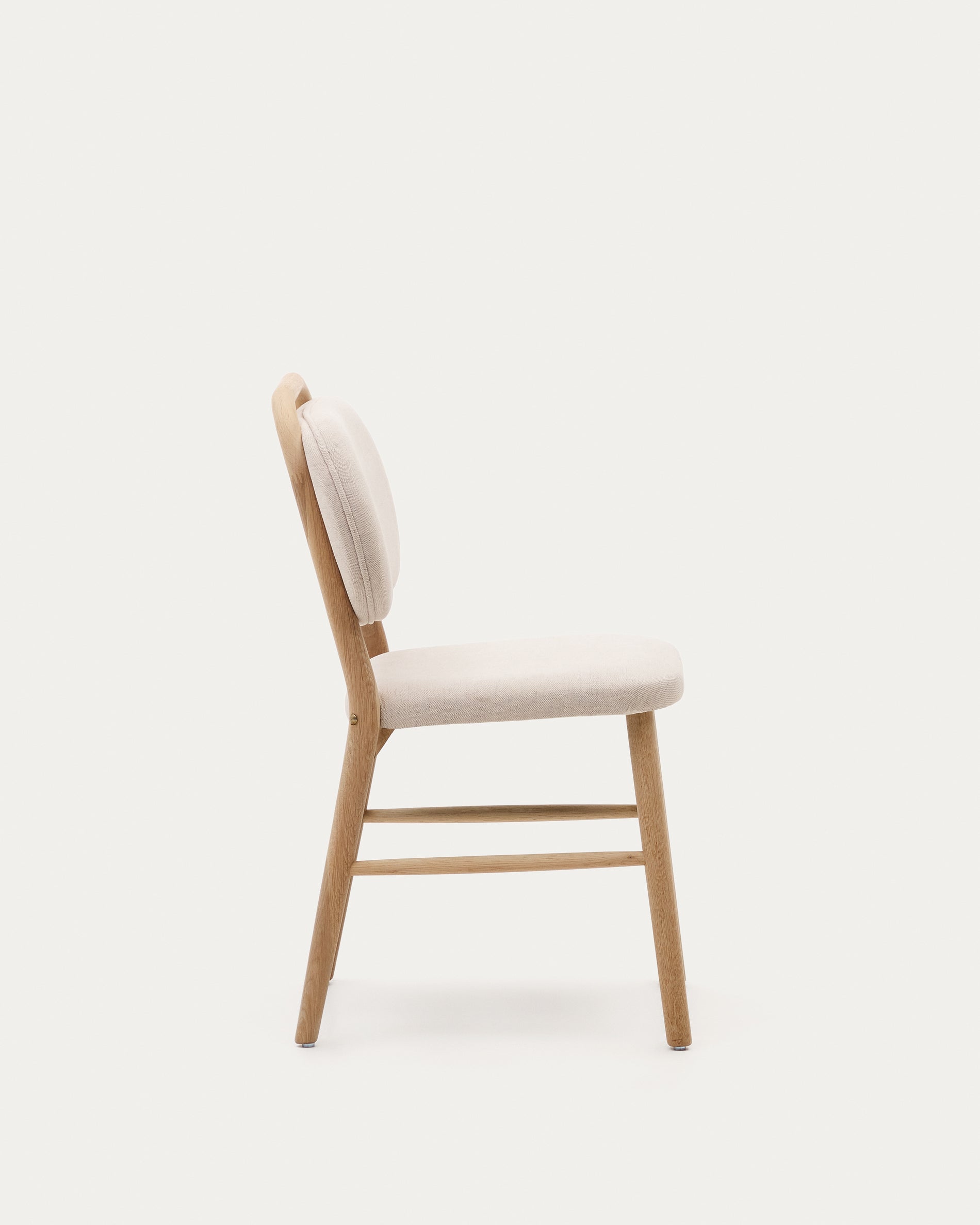 Helda chair in beige chenille and solid oak wood FSC Mix Credit - Product View