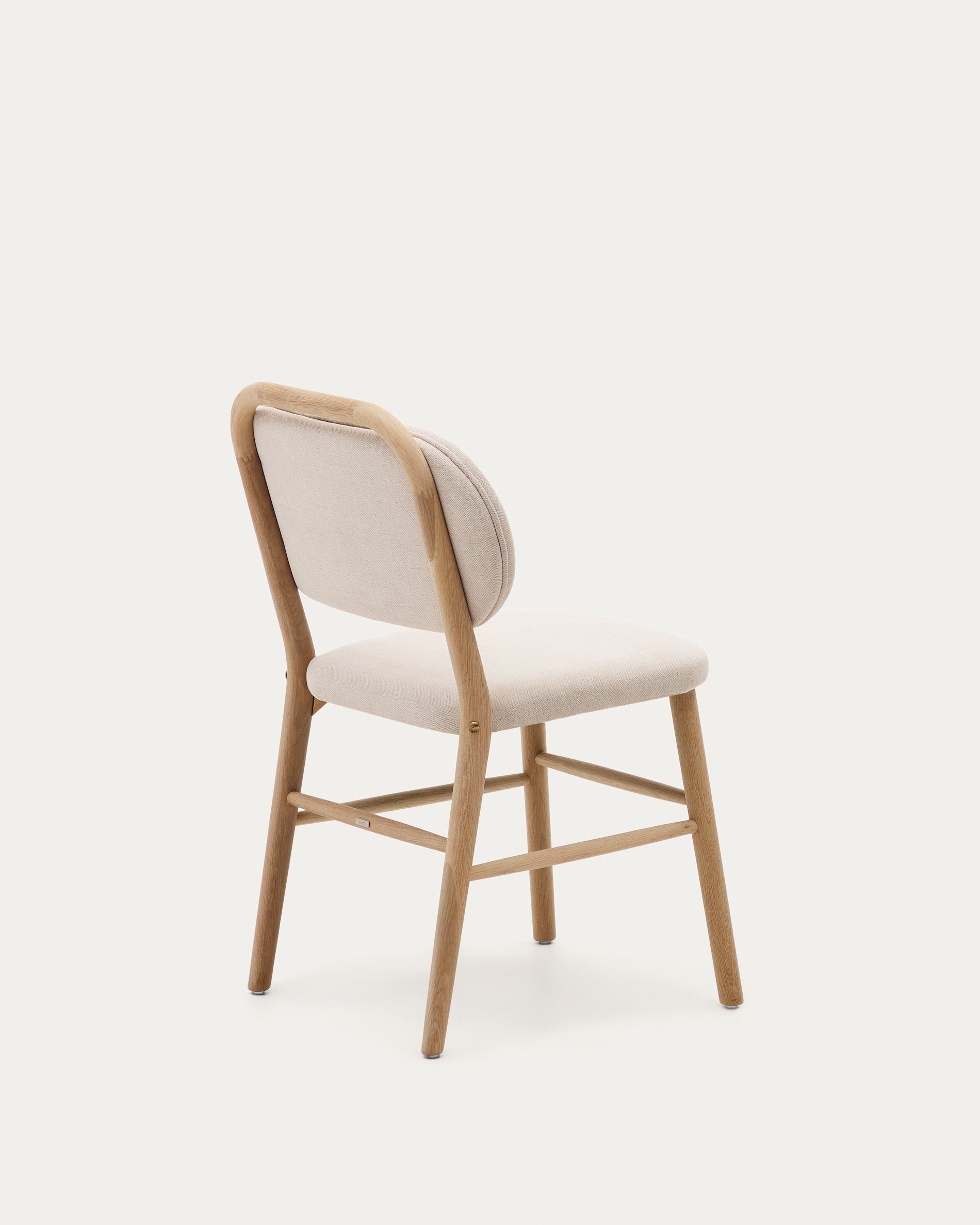 Helda chair in beige chenille and solid oak wood FSC Mix Credit - Product View