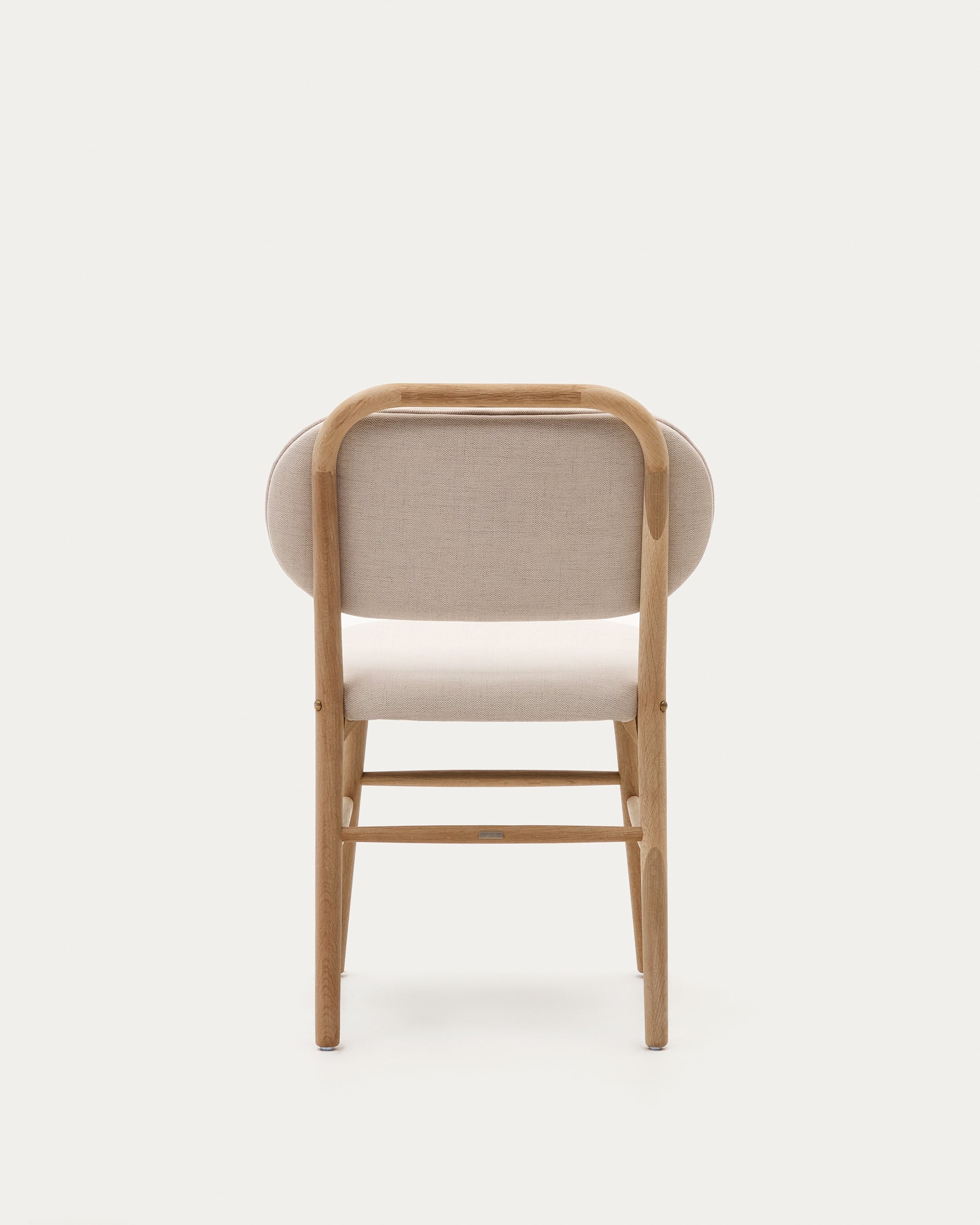 Helda chair in beige chenille and solid oak wood FSC Mix Credit - Product View