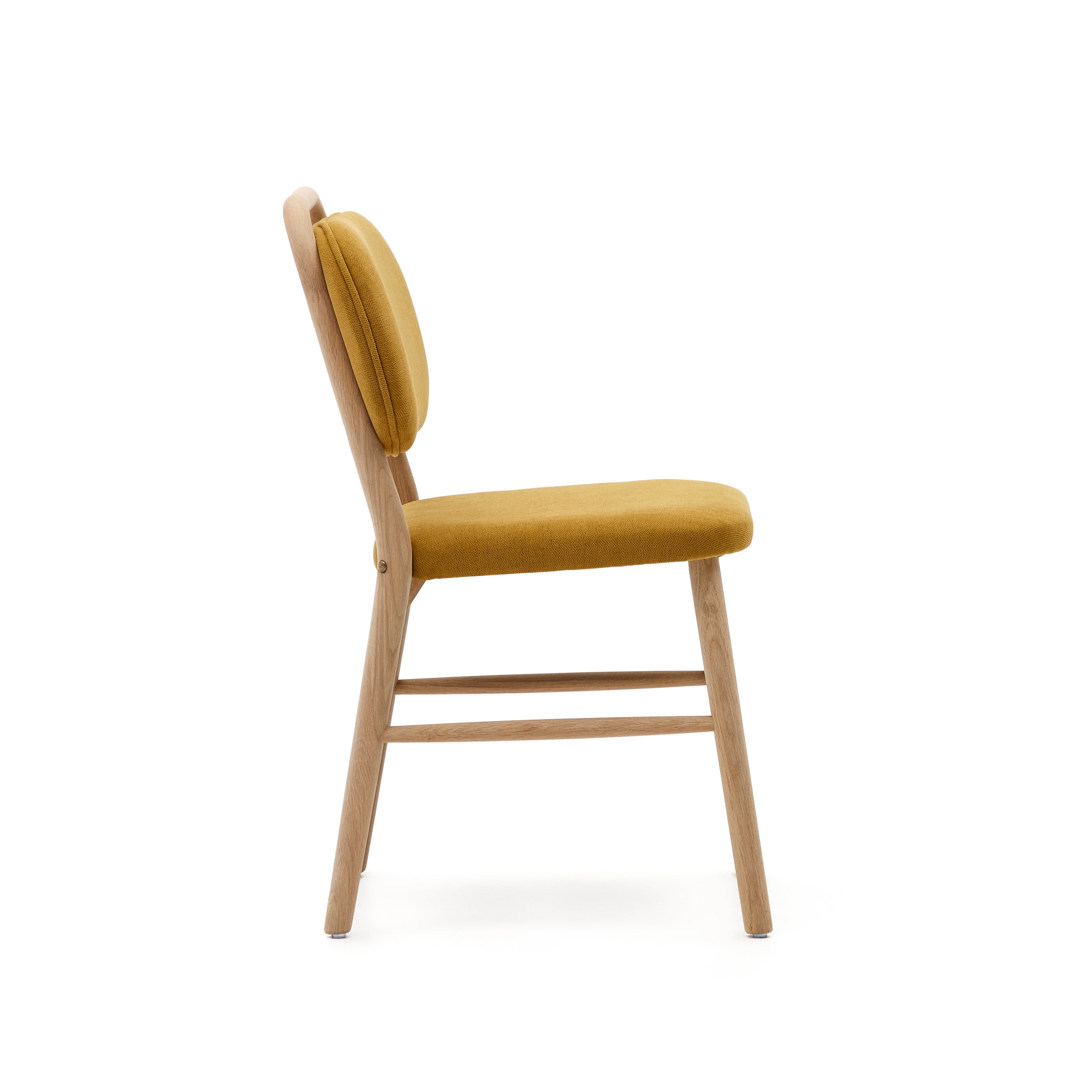 Helda chair in mustard chenille and solid oak wood FSC Mix Credit - Product Image
