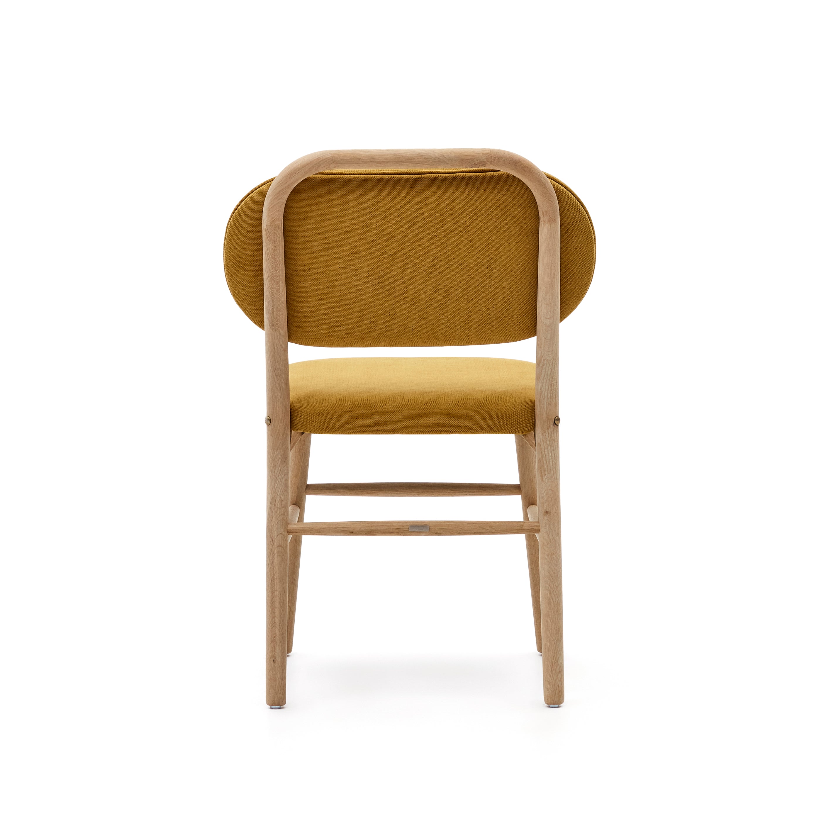 Helda chair in mustard chenille and solid oak wood FSC Mix Credit - Product Image