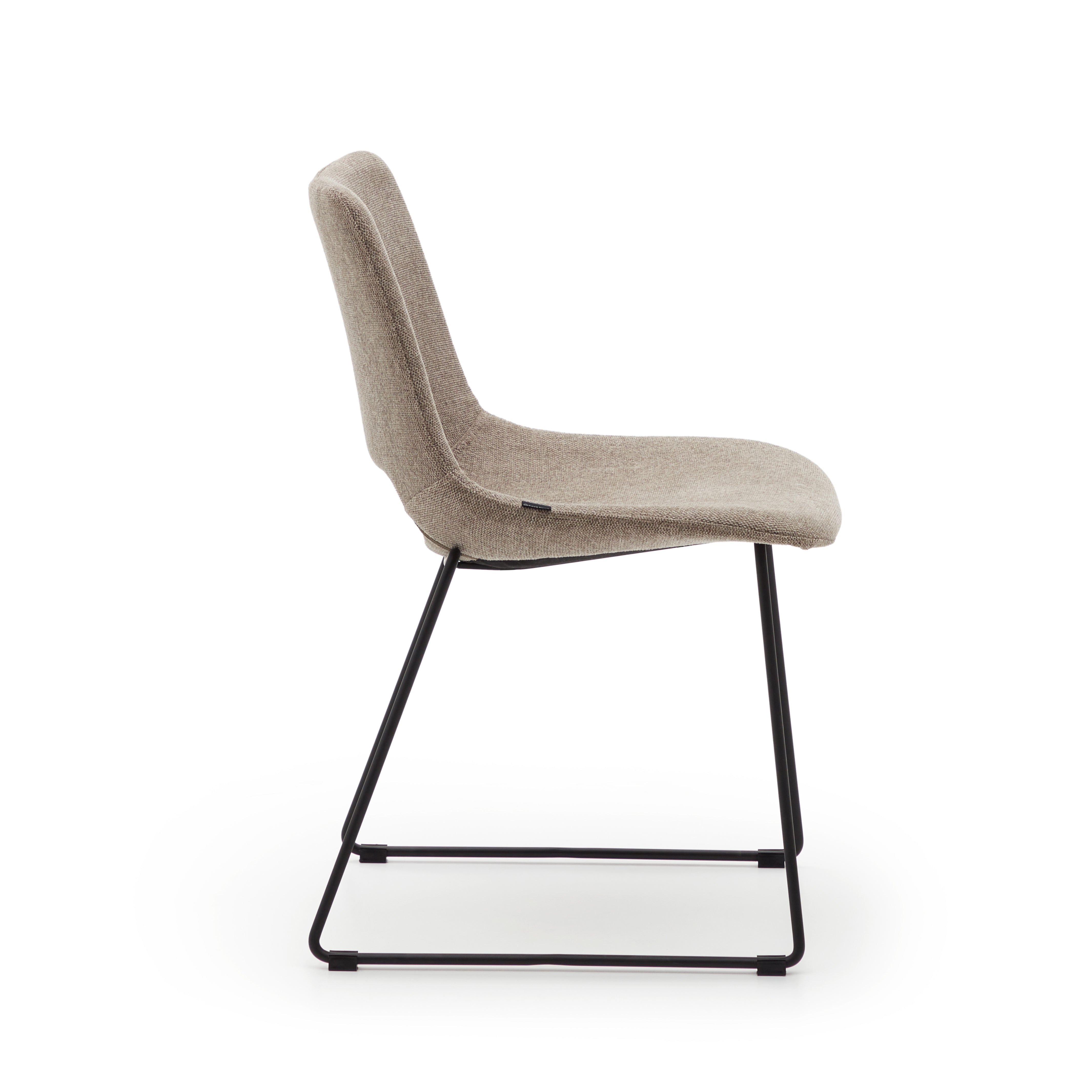 Zahara chair in brown with steel legs in a black finish - Product Image