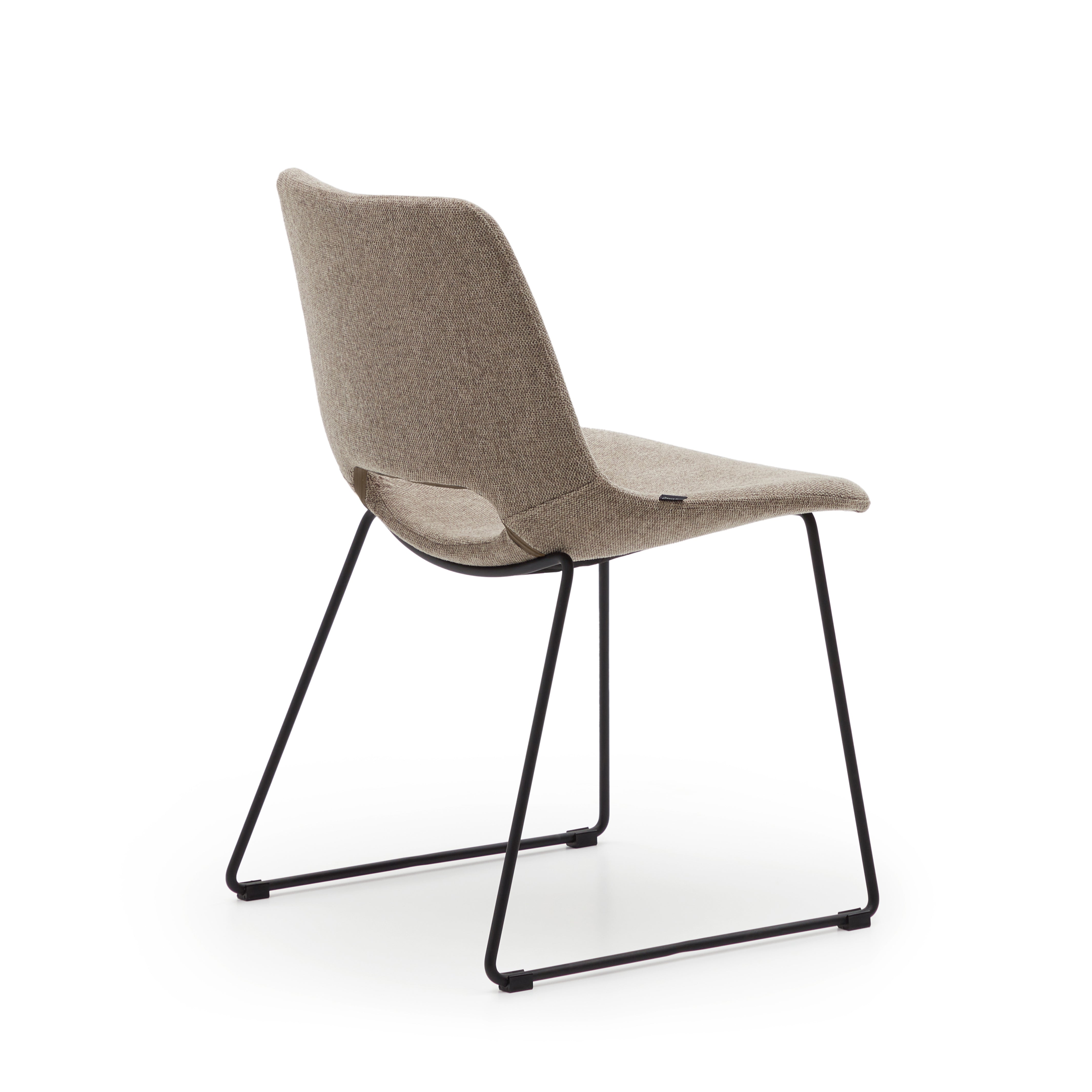 Zahara chair in brown with steel legs in a black finish - Product Image