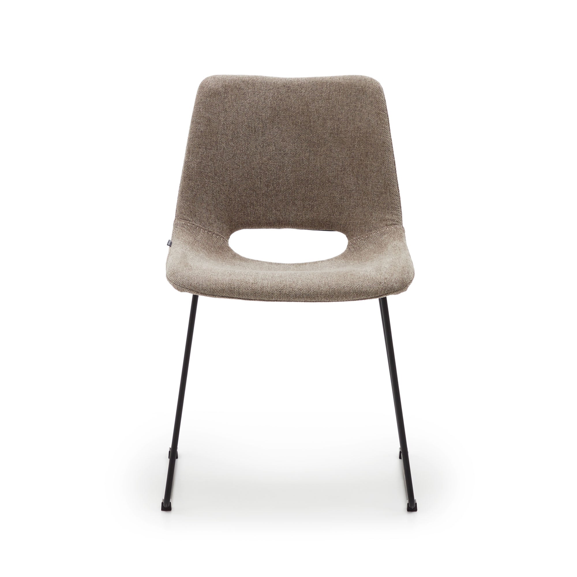 Zahara chair in brown with steel legs in a black finish - Product Image