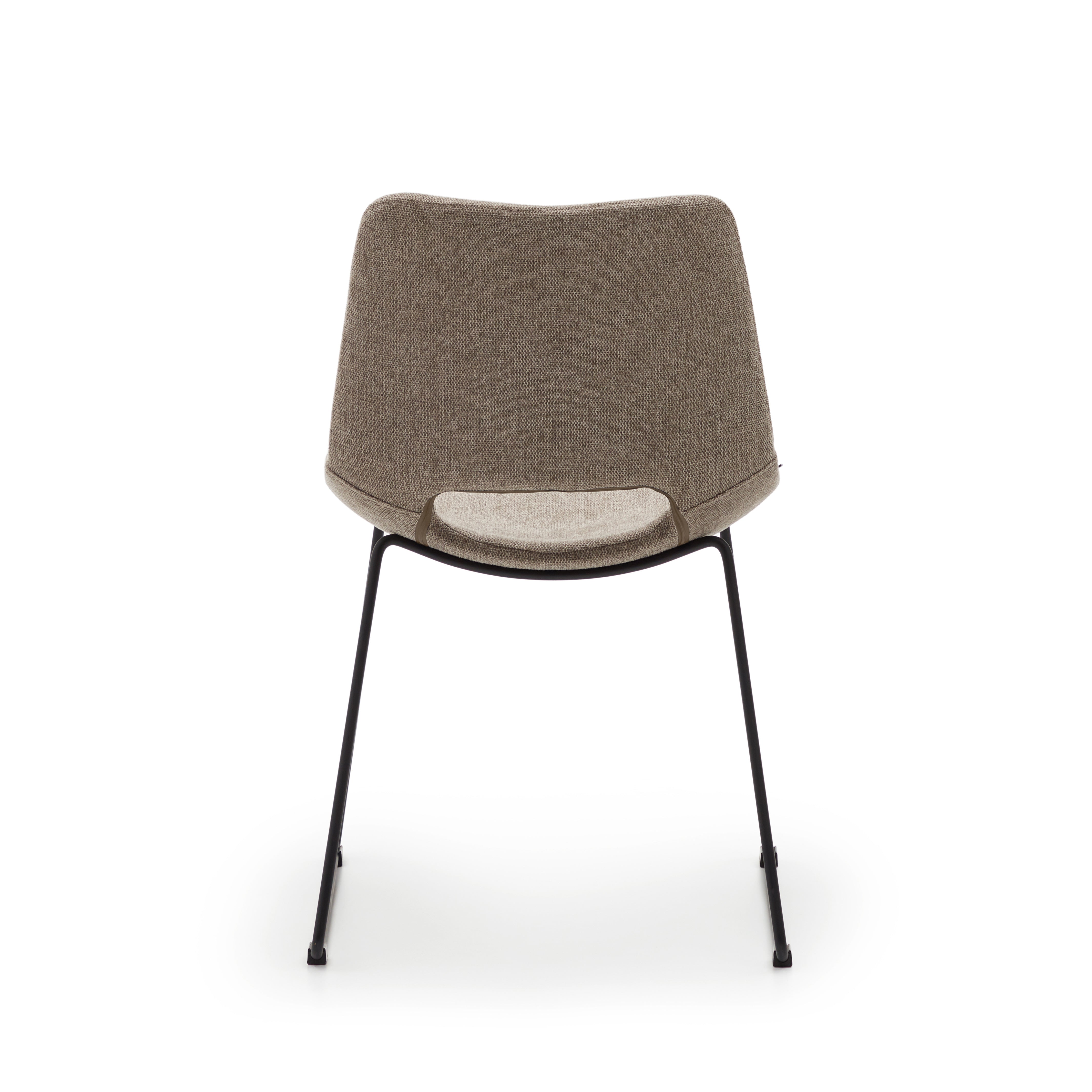 Zahara chair in brown with steel legs in a black finish - Product Image