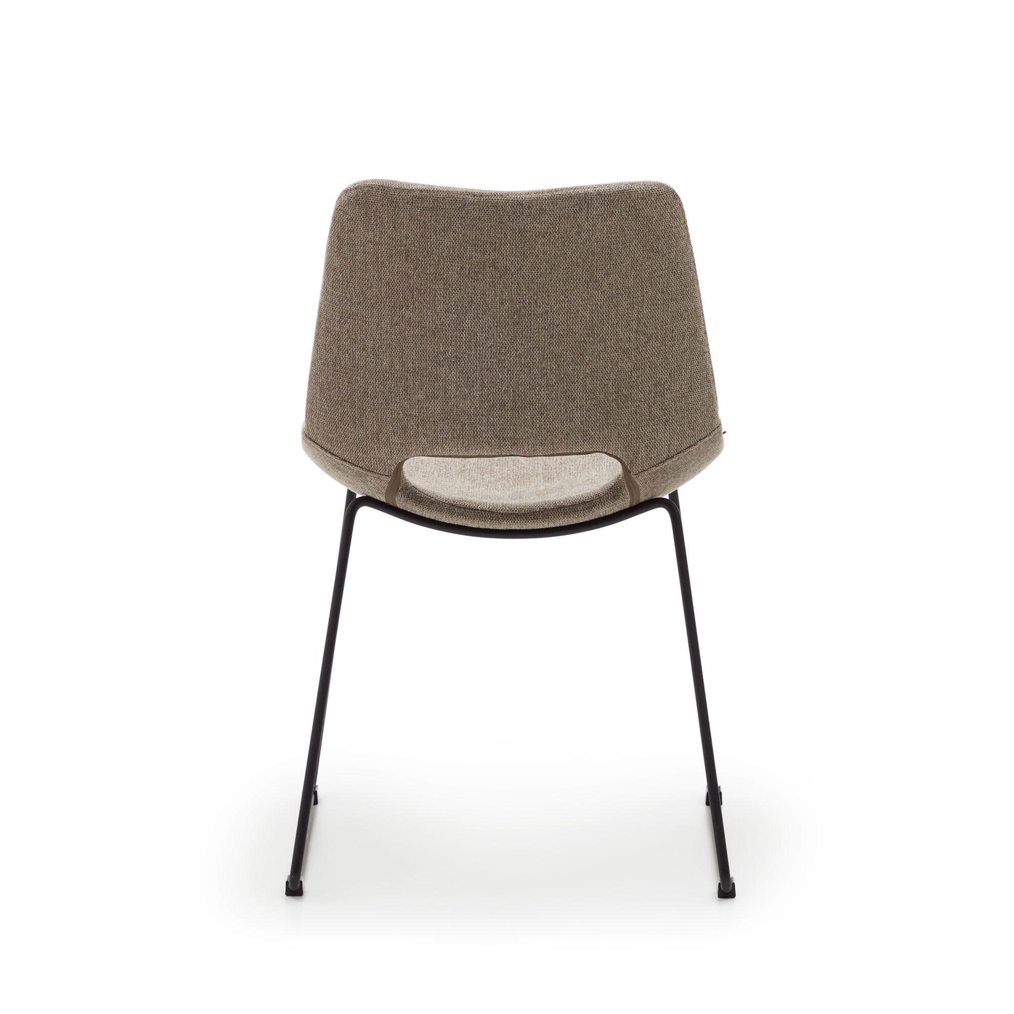 Zahara chair in brown with steel legs in a black finish - Product Image