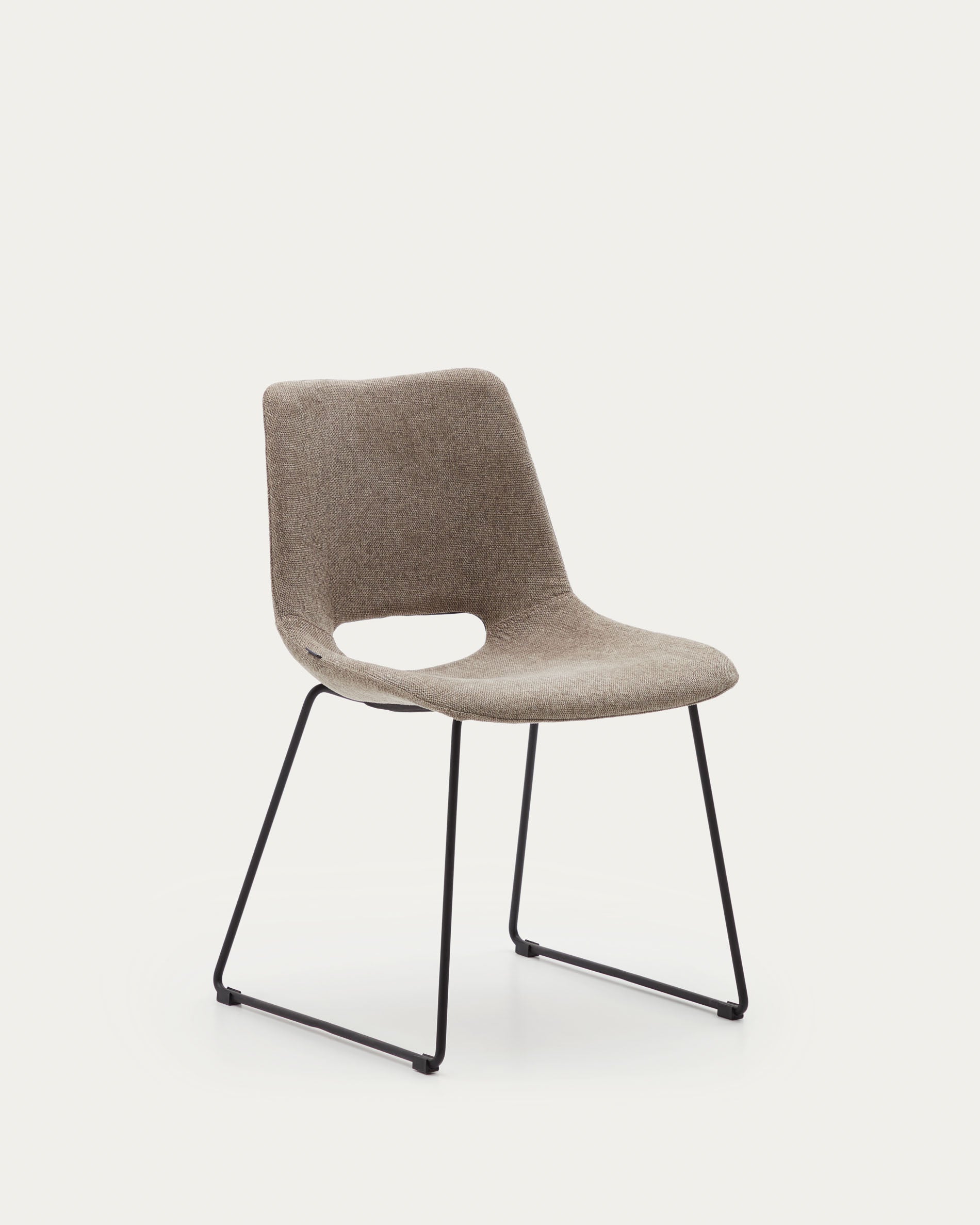 Zahara chair in brown with steel legs in a black finish - Product View