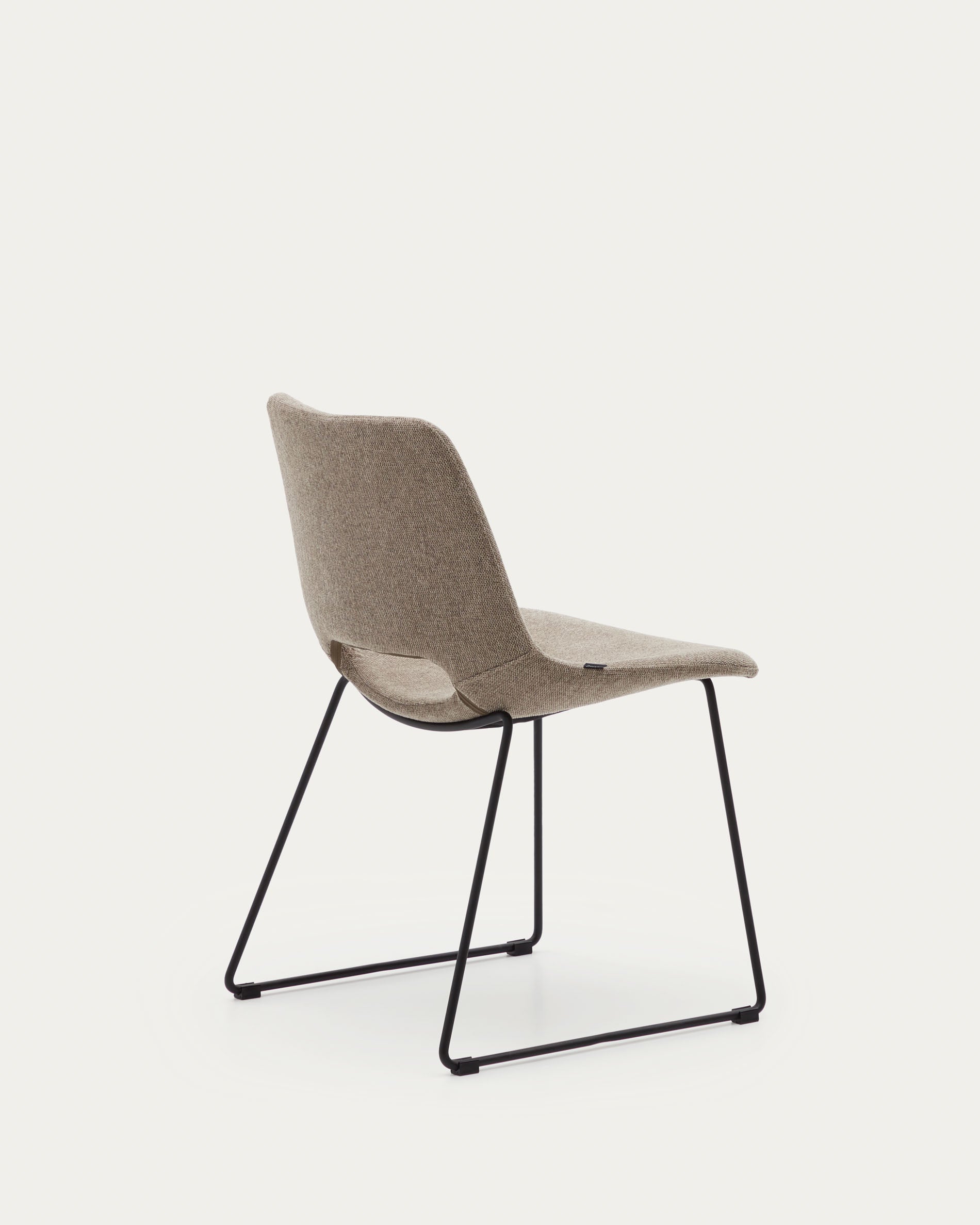 Zahara chair in brown with steel legs in a black finish - Product View