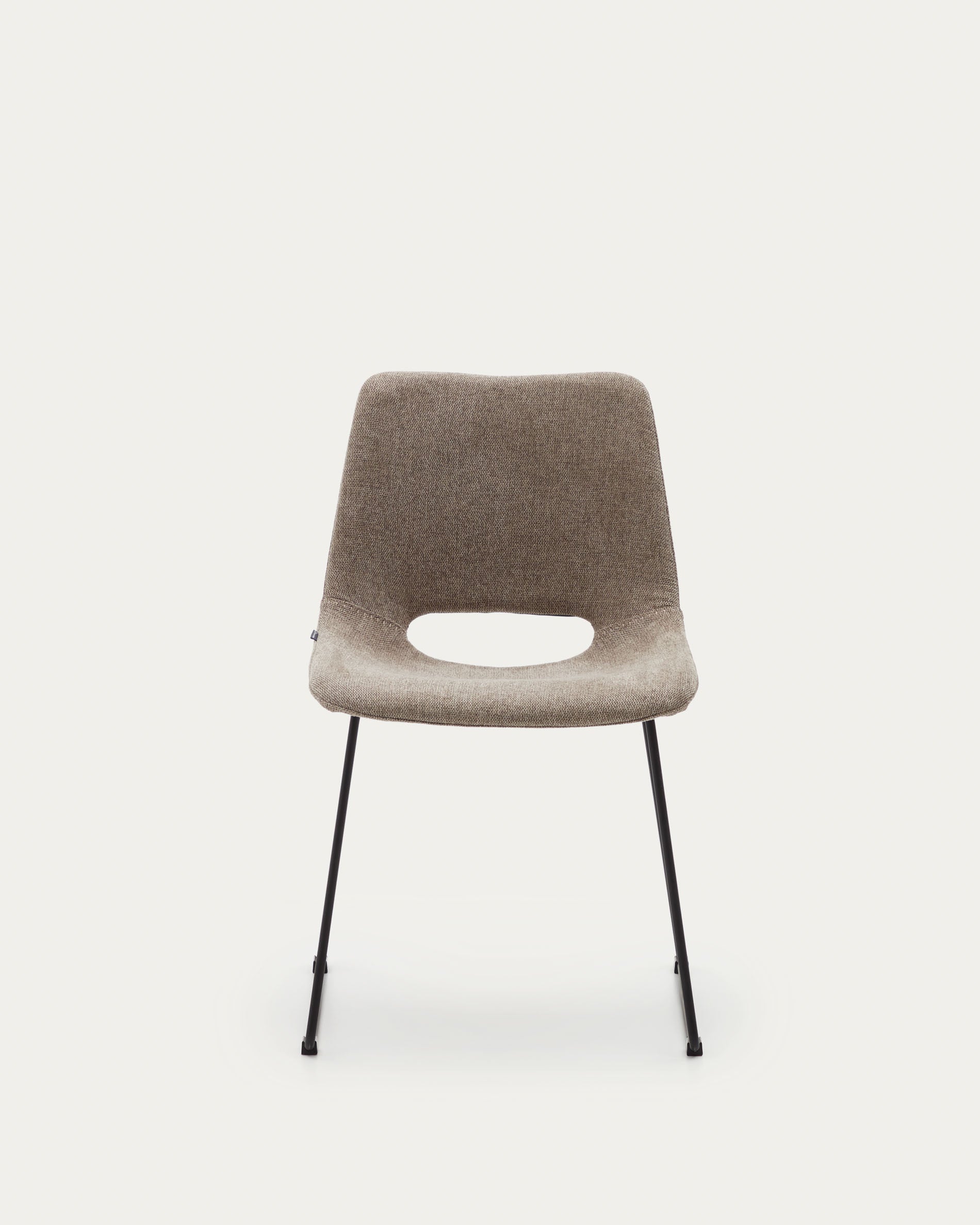 Zahara chair in brown with steel legs in a black finish - Product View