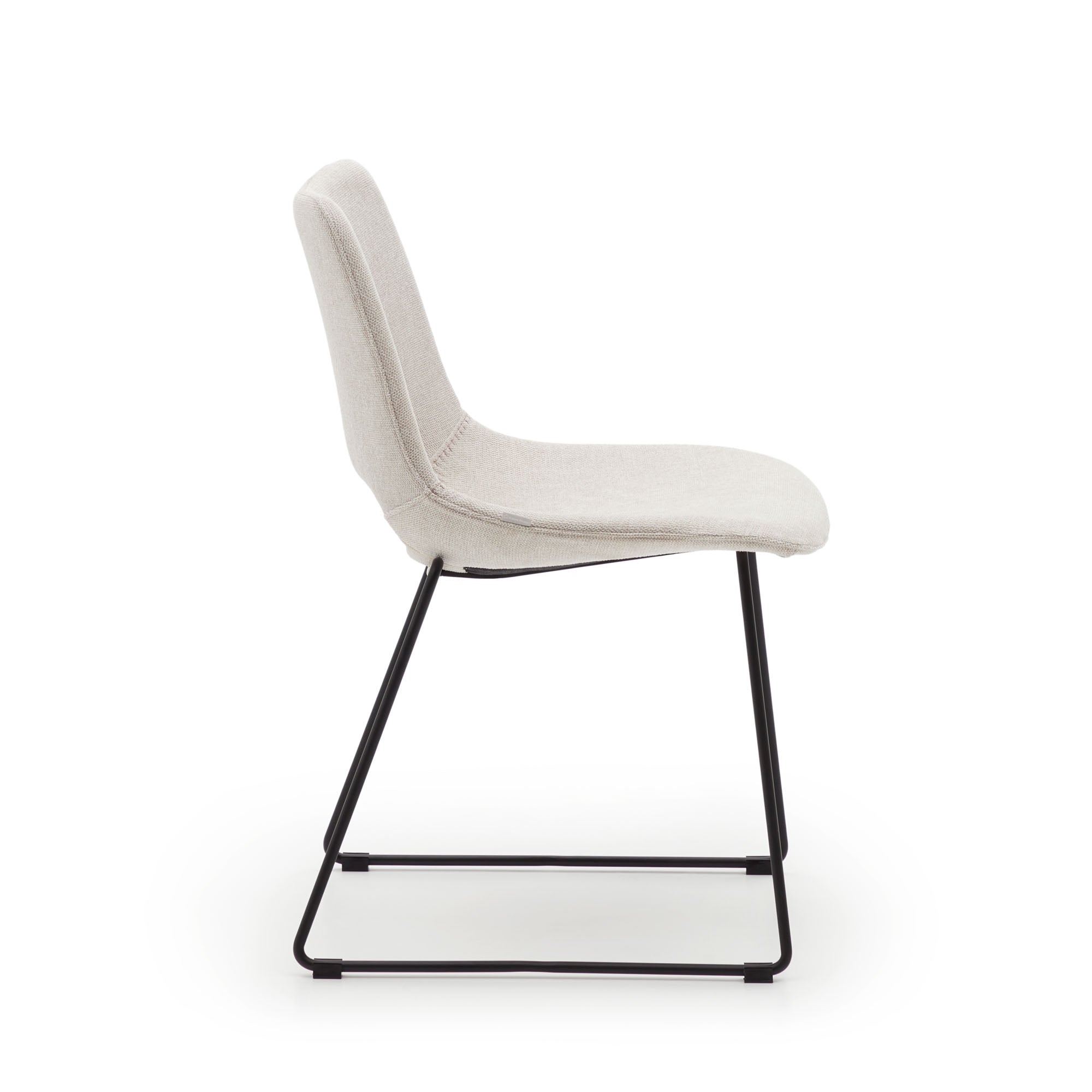 Zahara chair in beige with steel legs in a black finish - Product Image