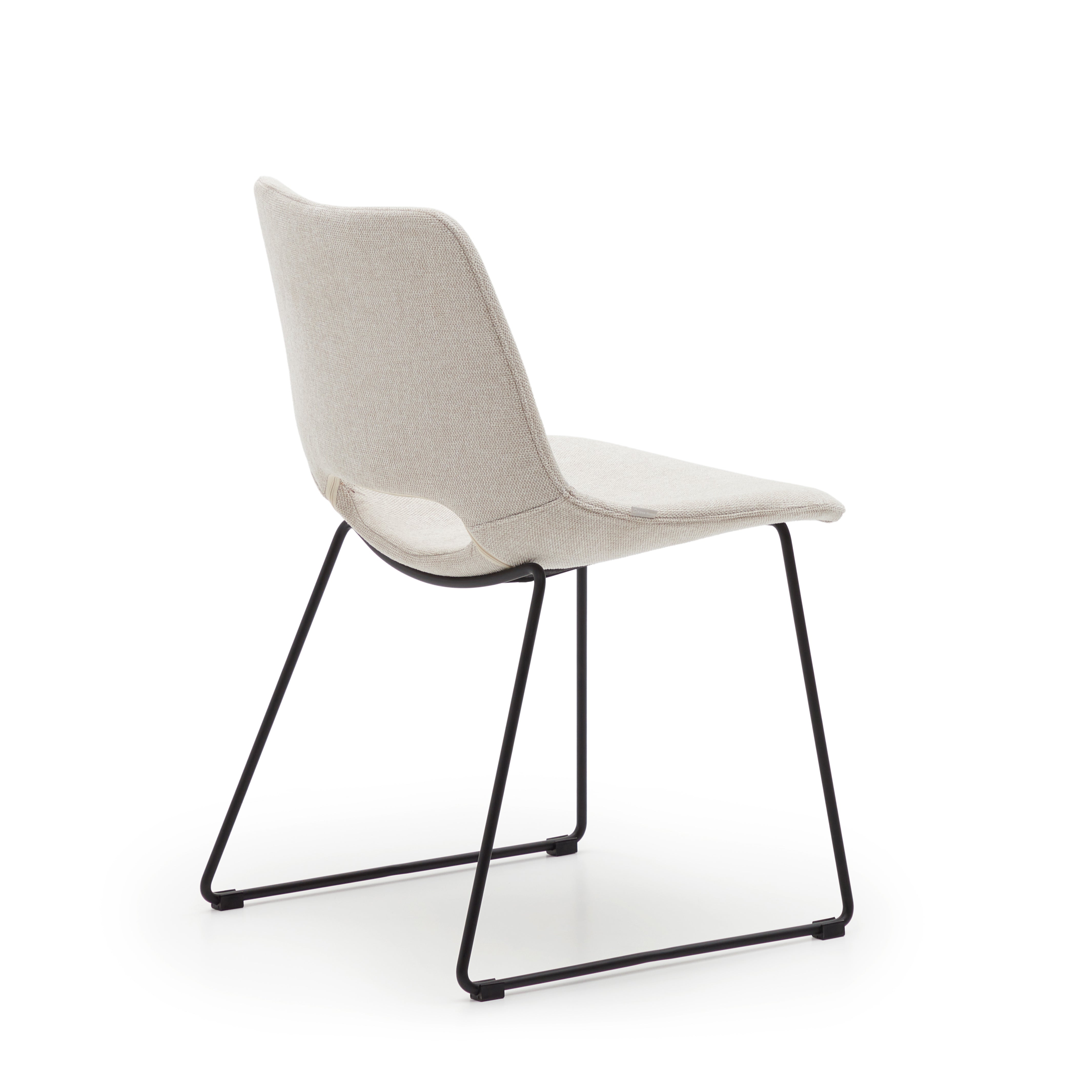 Zahara chair in beige with steel legs in a black finish - Product Image