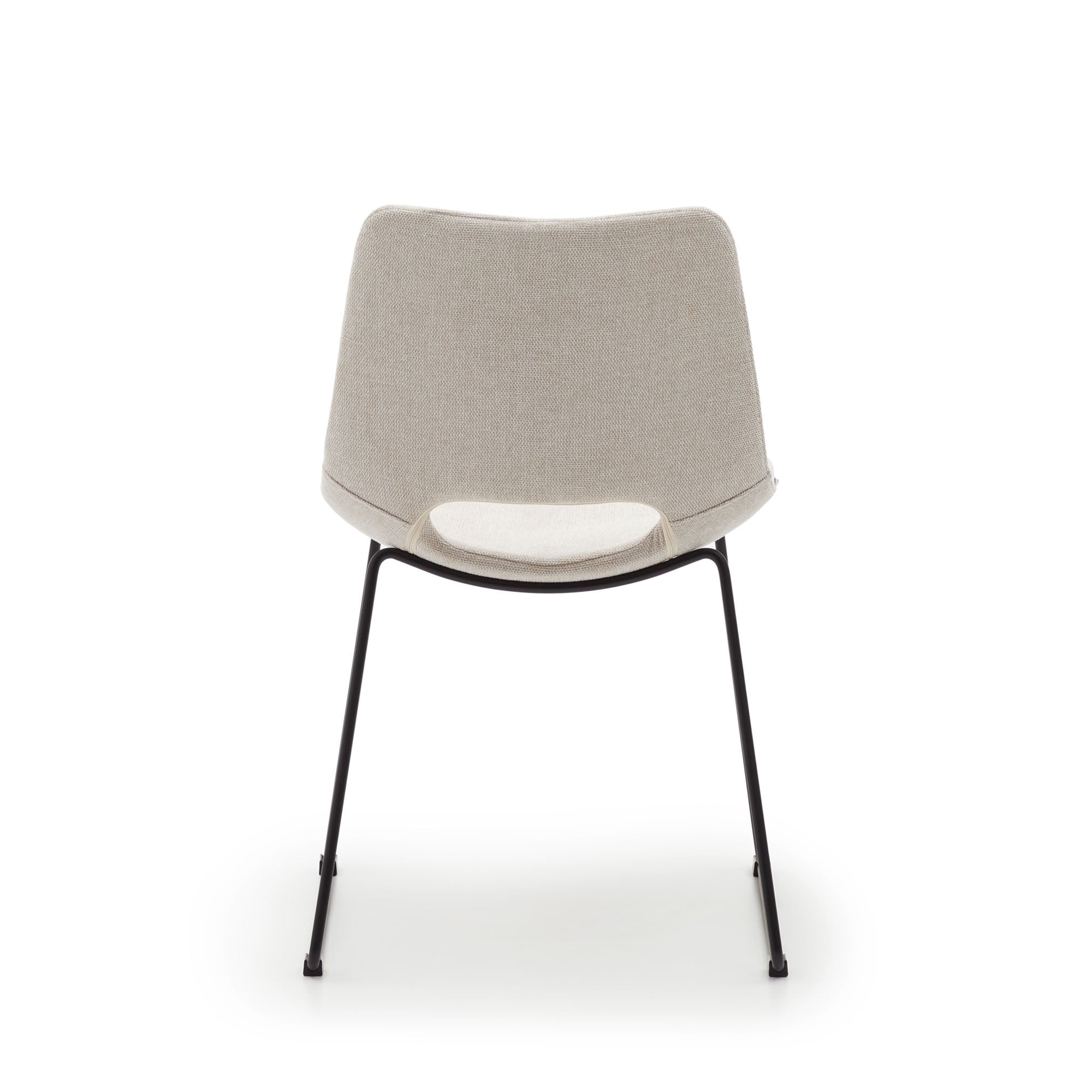 Zahara chair in beige with steel legs in a black finish - Product Image