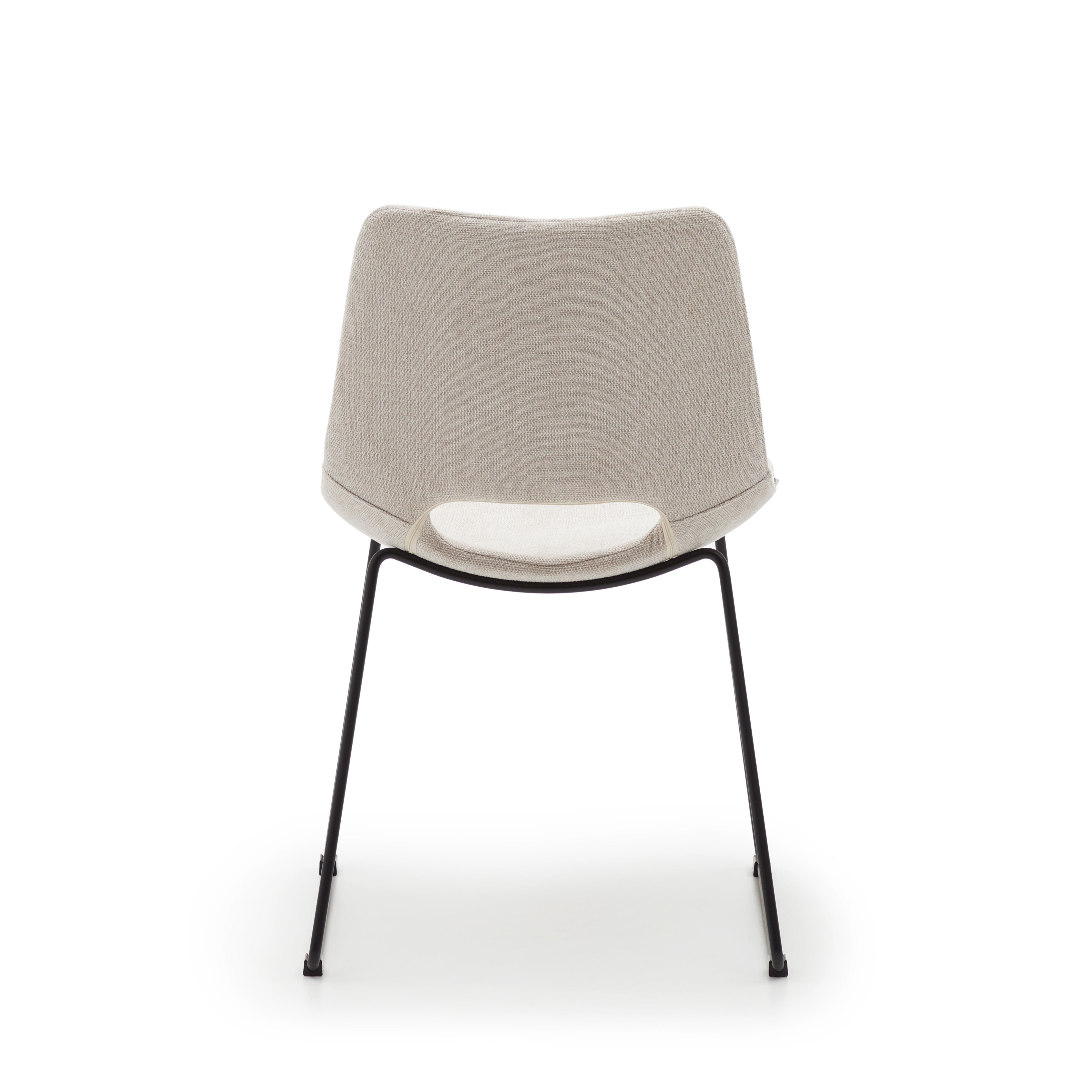 Zahara chair in beige with steel legs in a black finish - Product Image